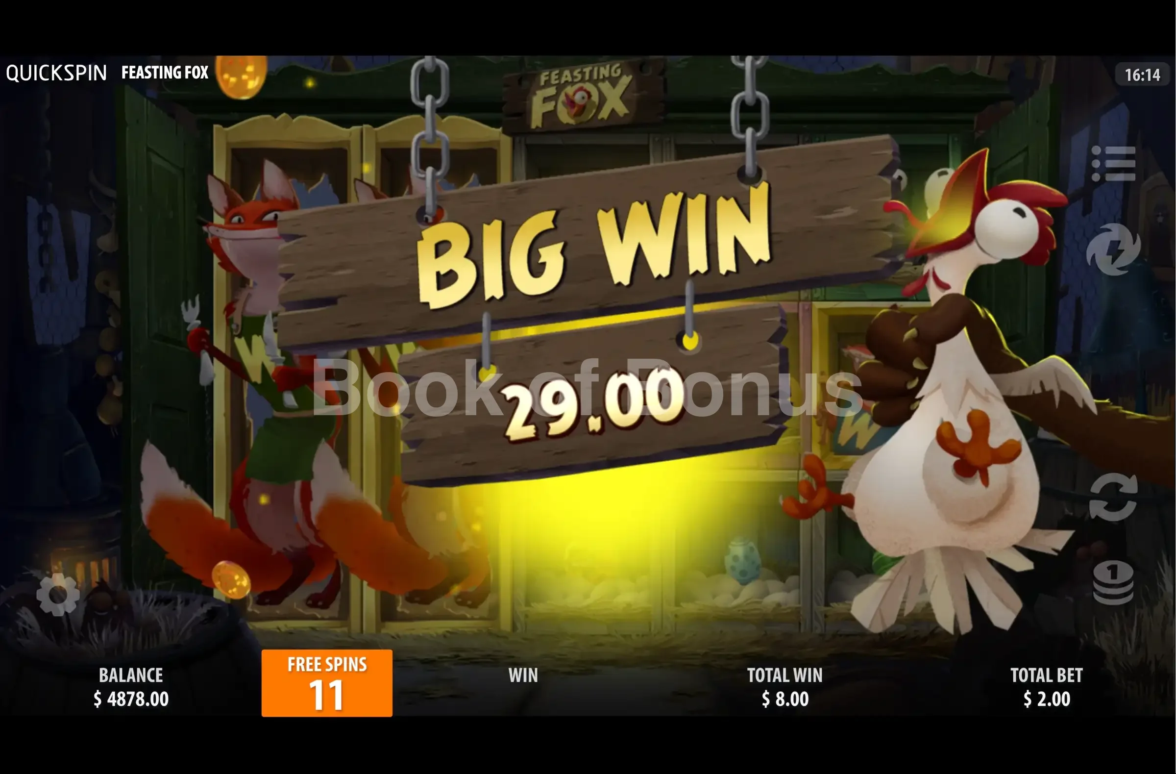 Gros gain sur Feasting Fox