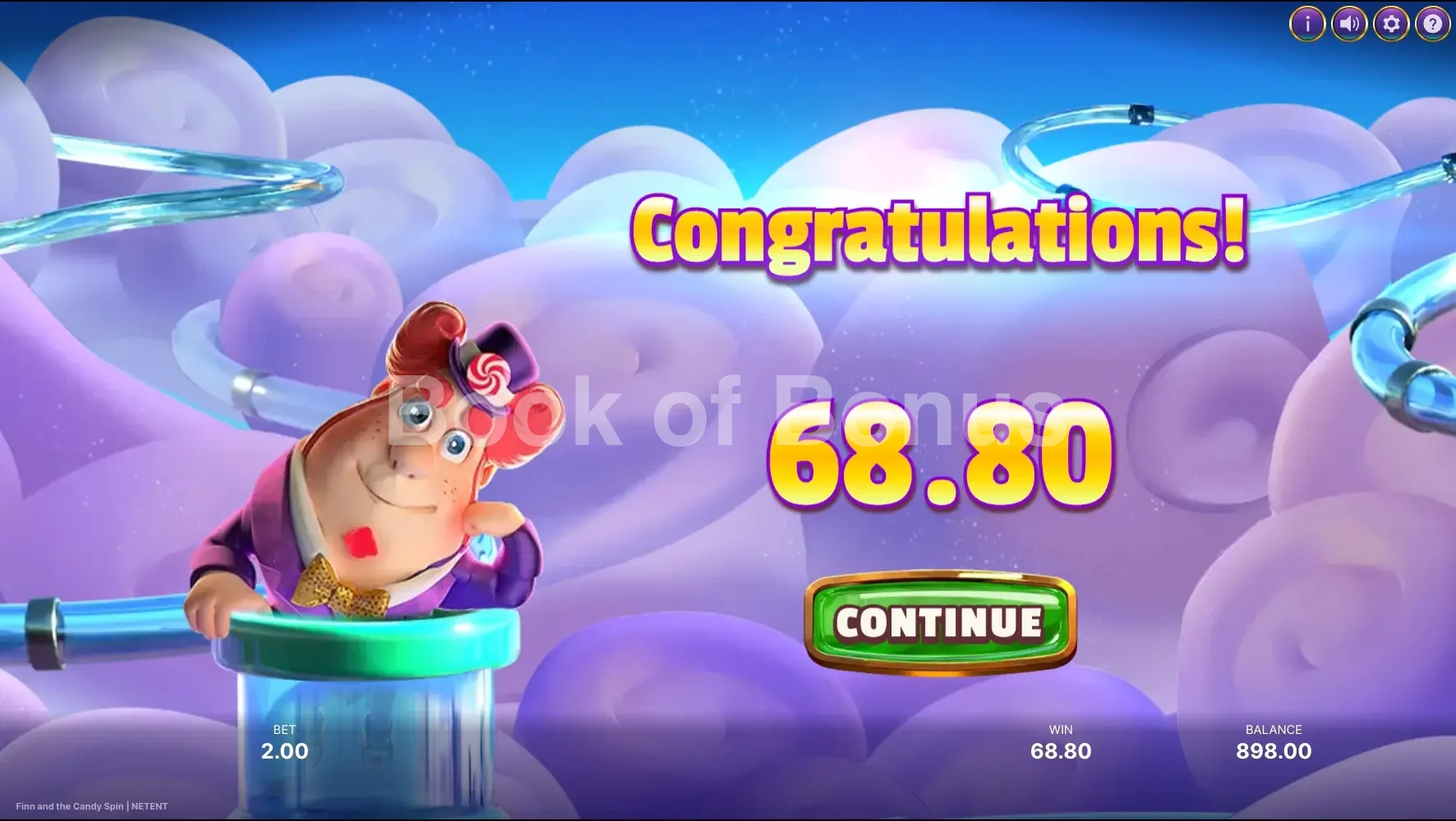 Finn and The Candy Spin par NetEnt - gros gain