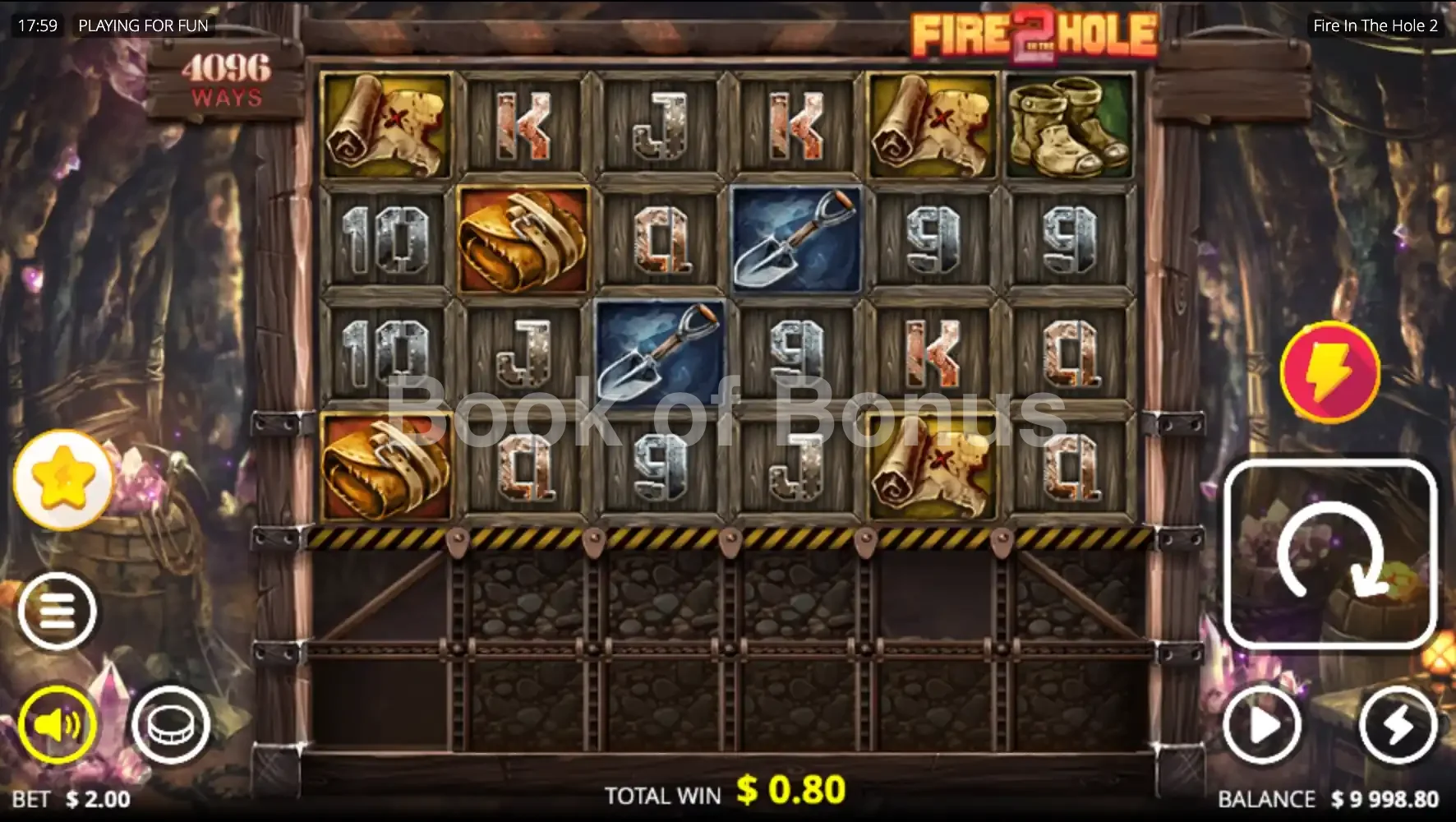 Fire In The Hole 2 par Nolimit City - jeu de base et disposition des rouleaux