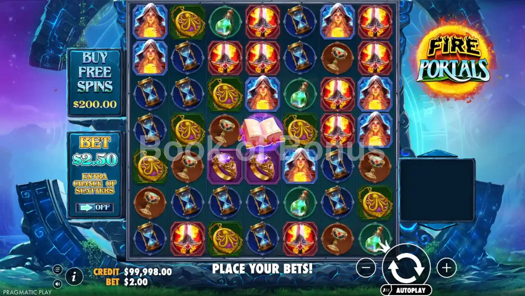 Fire Portals par Pragmatic Play - jeu de base et disposition des rouleaux
