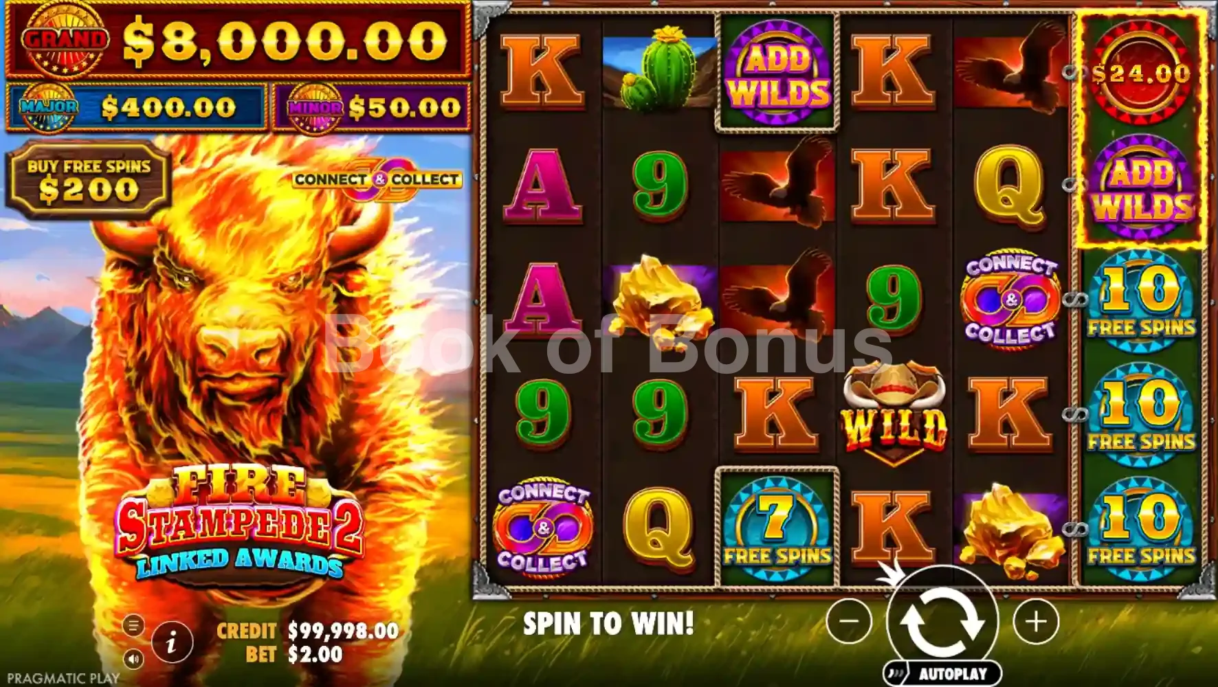 Fire Stampede 2 par Pragmatic Play - jeu de base et disposition des rouleaux