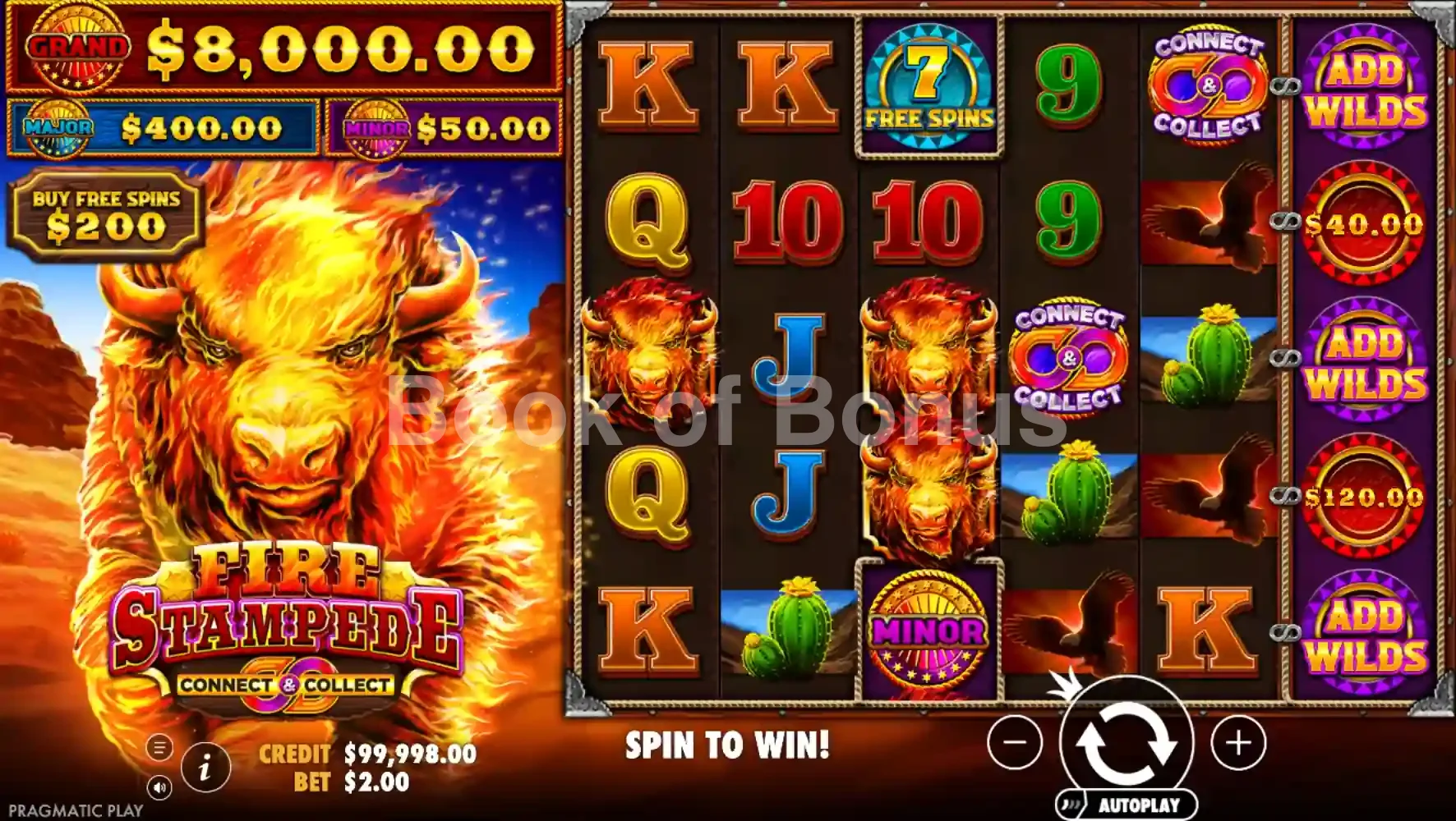 Fire Stampede par Pragmatic Play - jeu de base et disposition des rouleaux