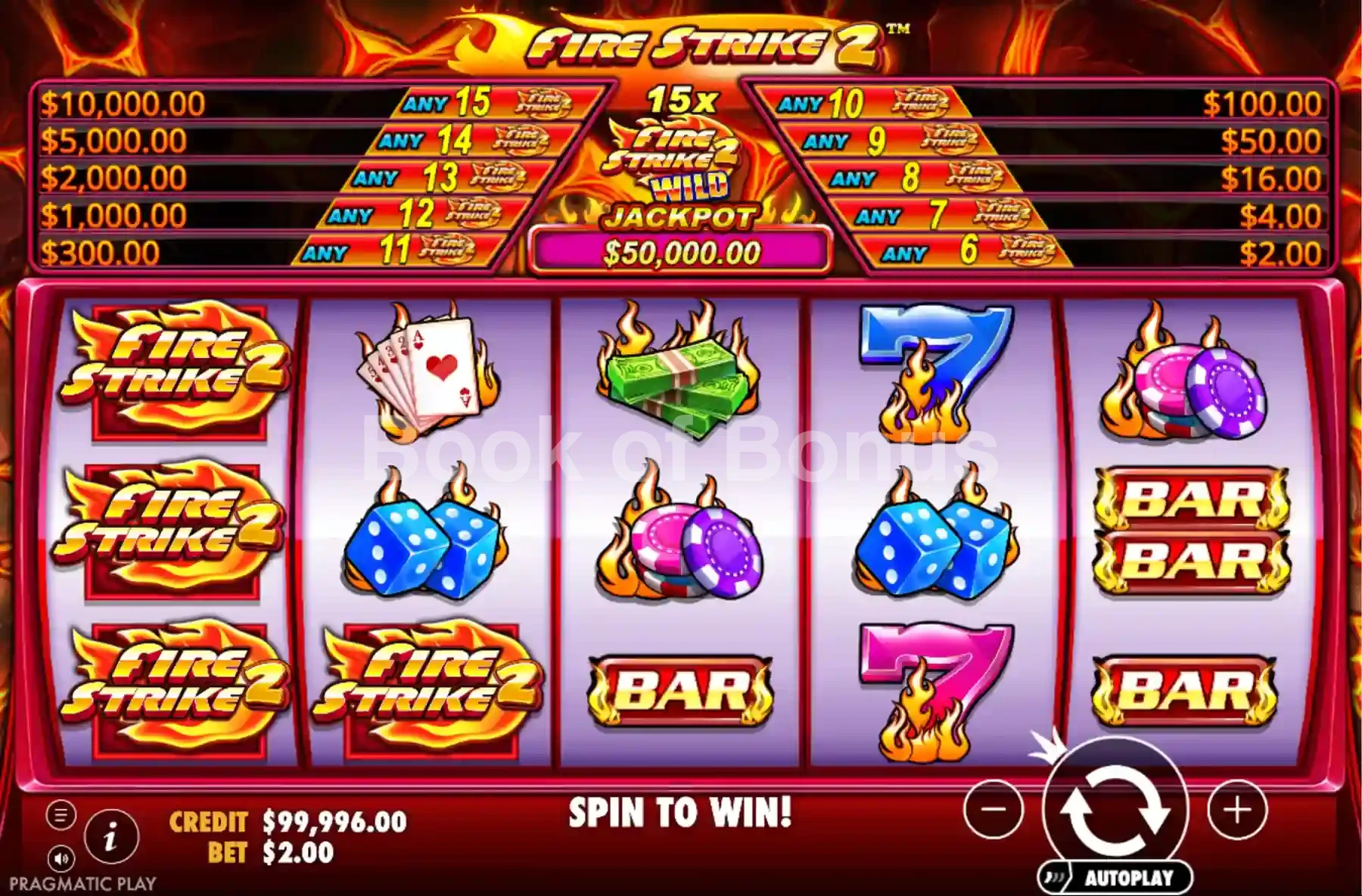 Fire Strike 2 par Pragmatic Play - base game 2