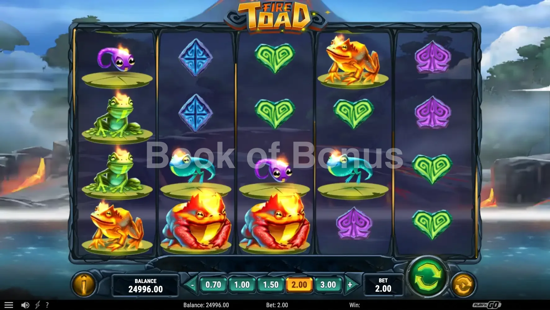 Fire Toad par Play'n GO - base game 2