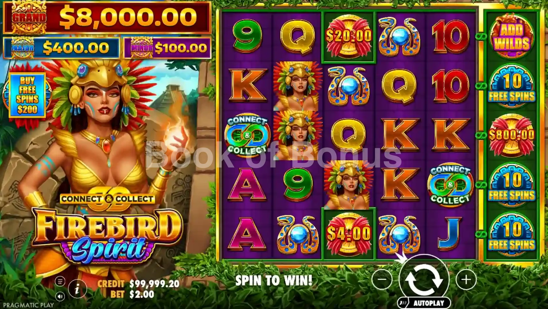 Firebird Spirit par Pragmatic Play - jeu de base et disposition des rouleaux