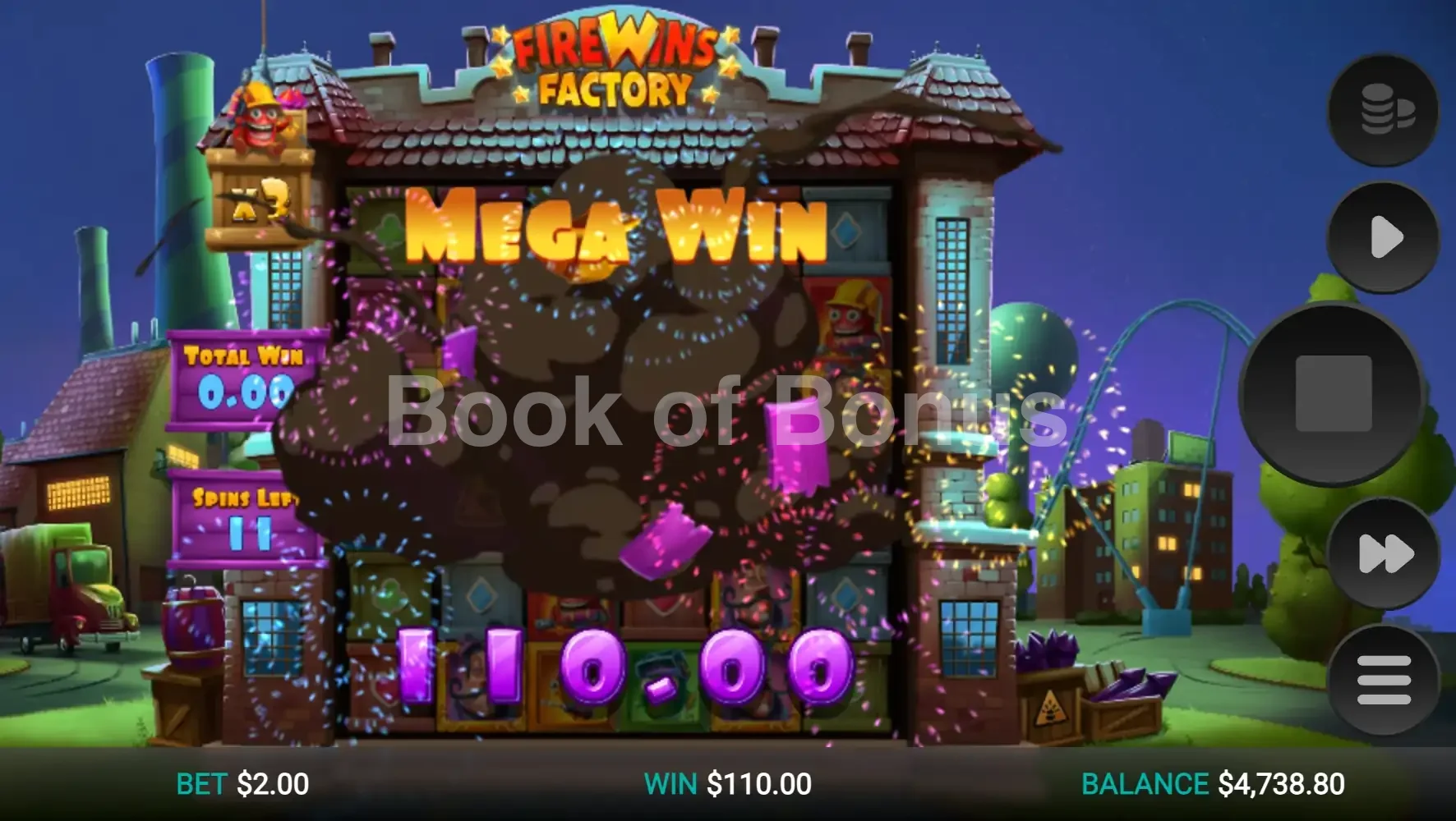 Firewins Factory par Relax Gaming - gros gain