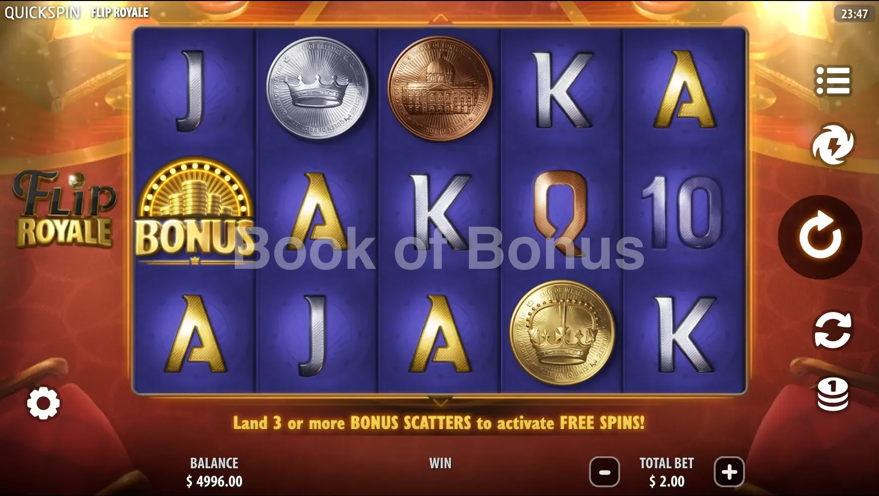 Flip Royale par Quickspin - base game 2