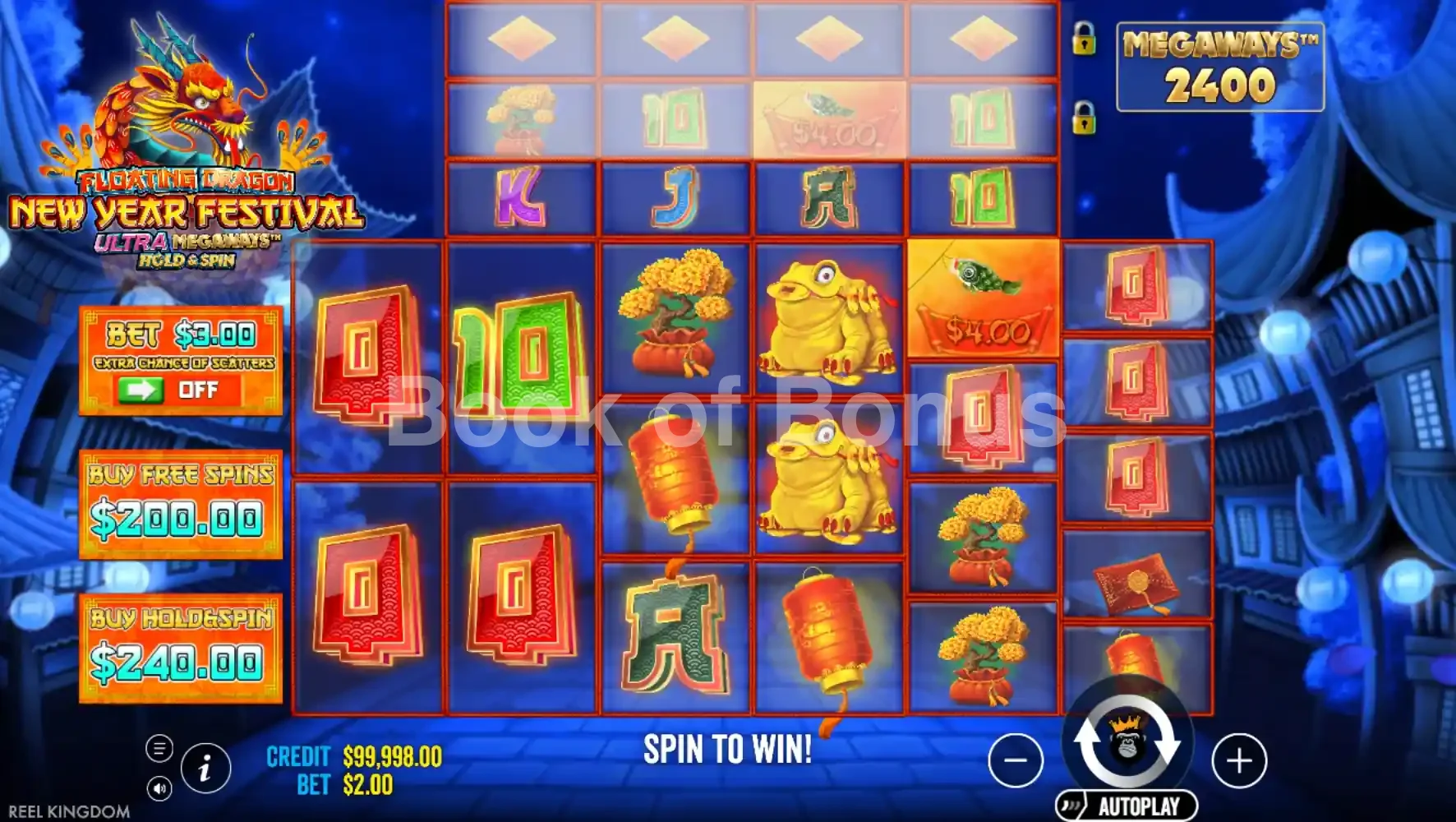 Floating Dragon New Year Festival par Reel Kingdom - jeu de base et disposition des rouleaux
