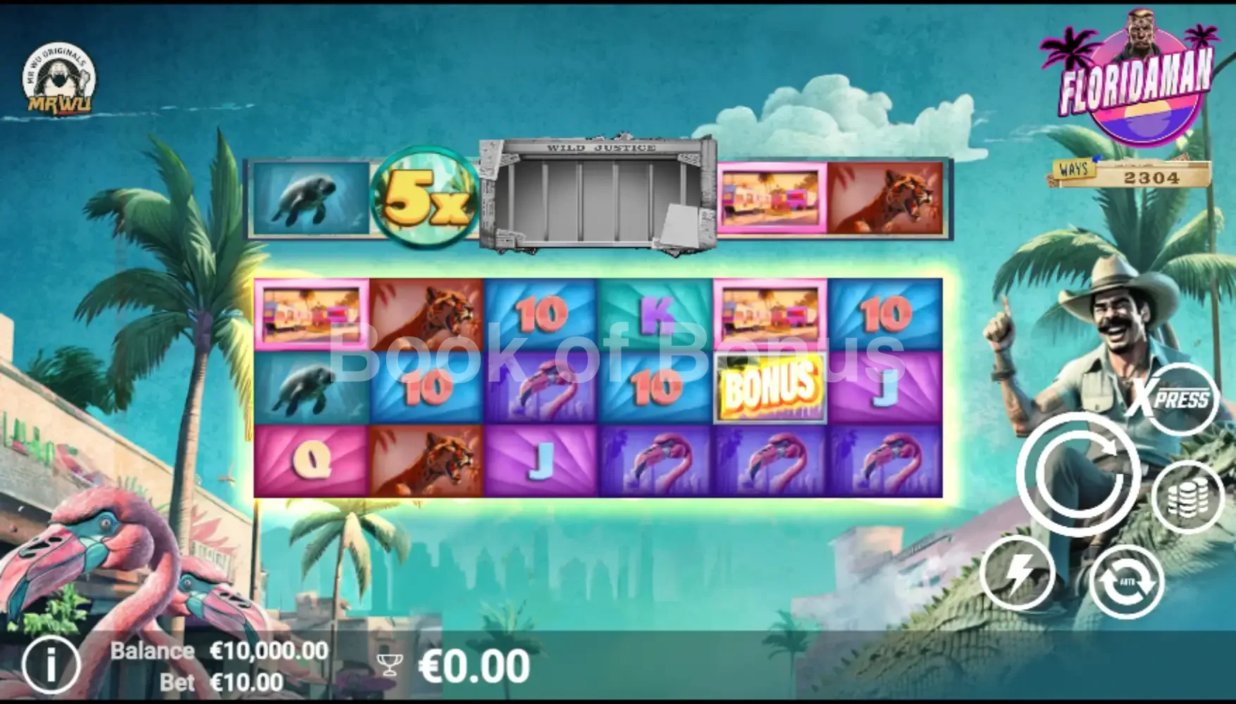 Floridaman par Avatar UX - jeu de base et disposition des rouleaux