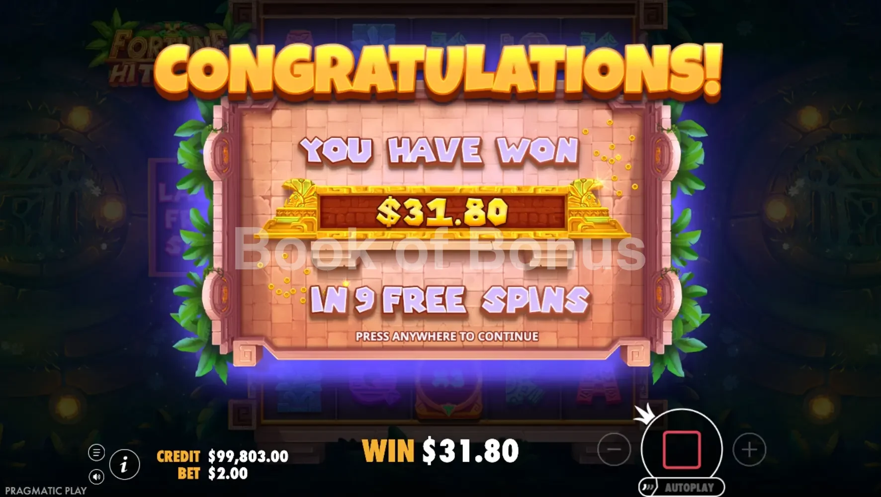 Fortune Hit 'N' Roll par Pragmatic Play - gros gain