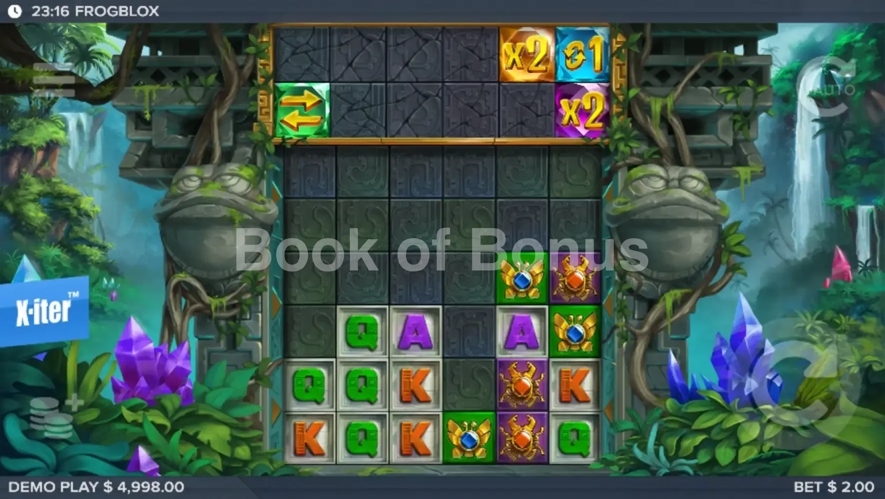 Frogblox par ELK Studios - jeu de base et disposition des rouleaux