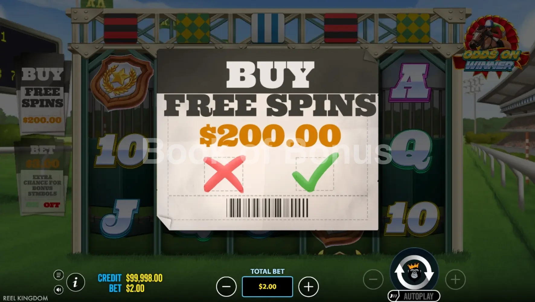 Option Bonus Buy Front Runner Odds On
