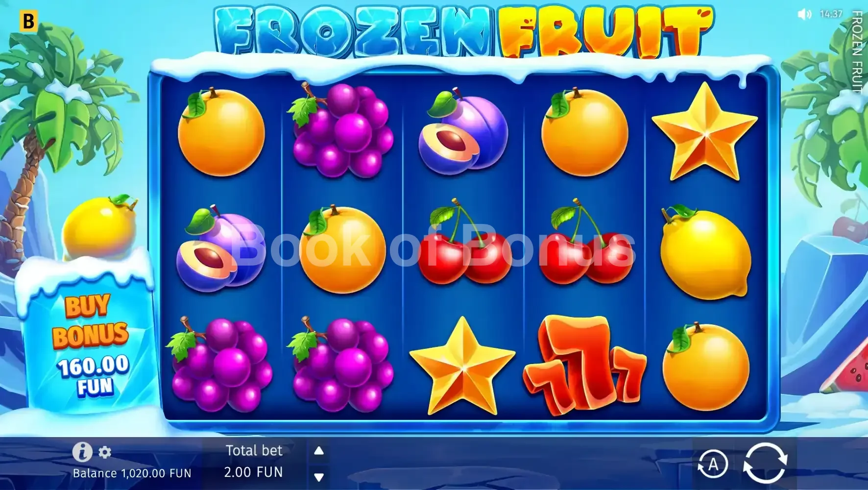 Frozen Fruit par BGaming - jeu de base et disposition des rouleaux