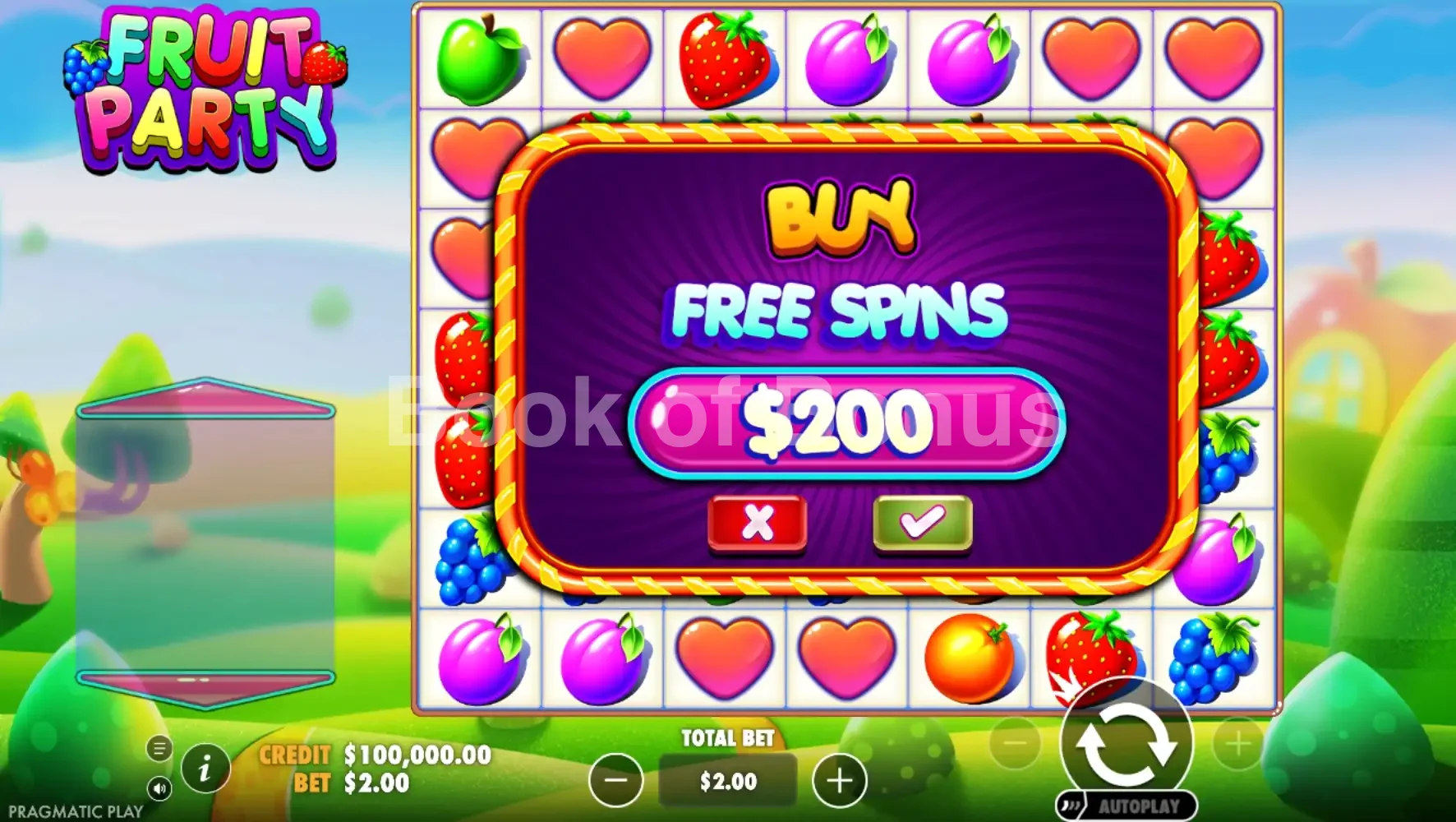 Achat de bonus Fruit Party