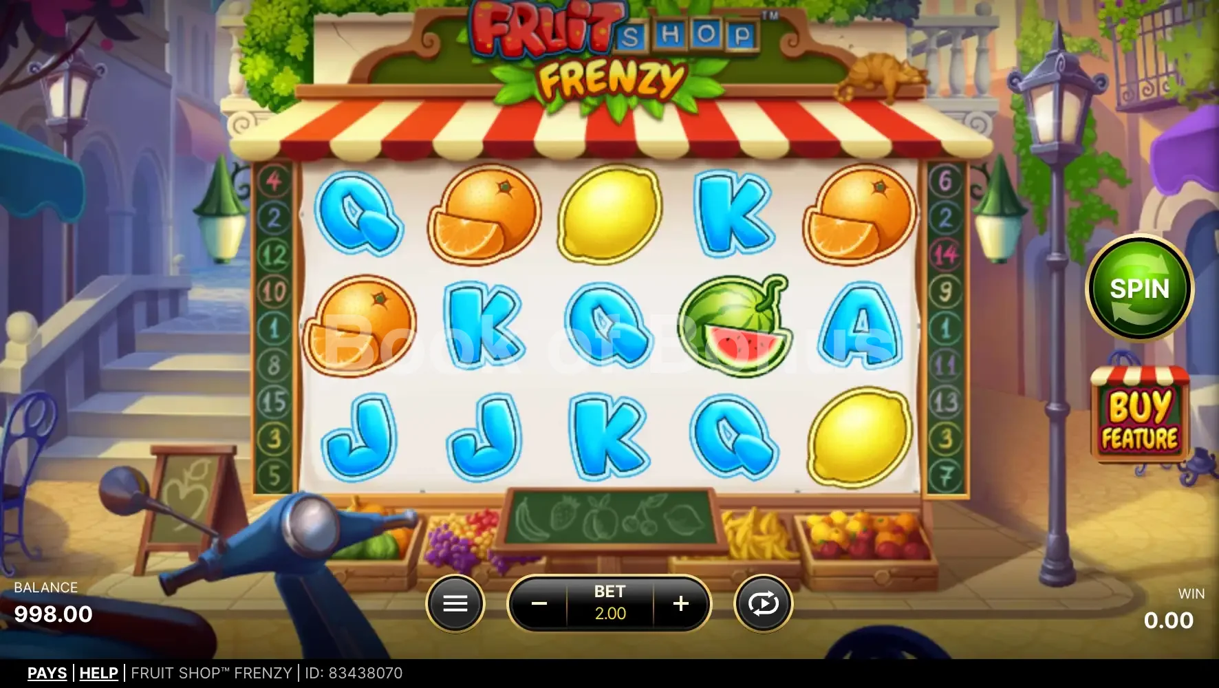 Fruit Shop Frenzy par NetEnt - jeu de base et disposition des rouleaux