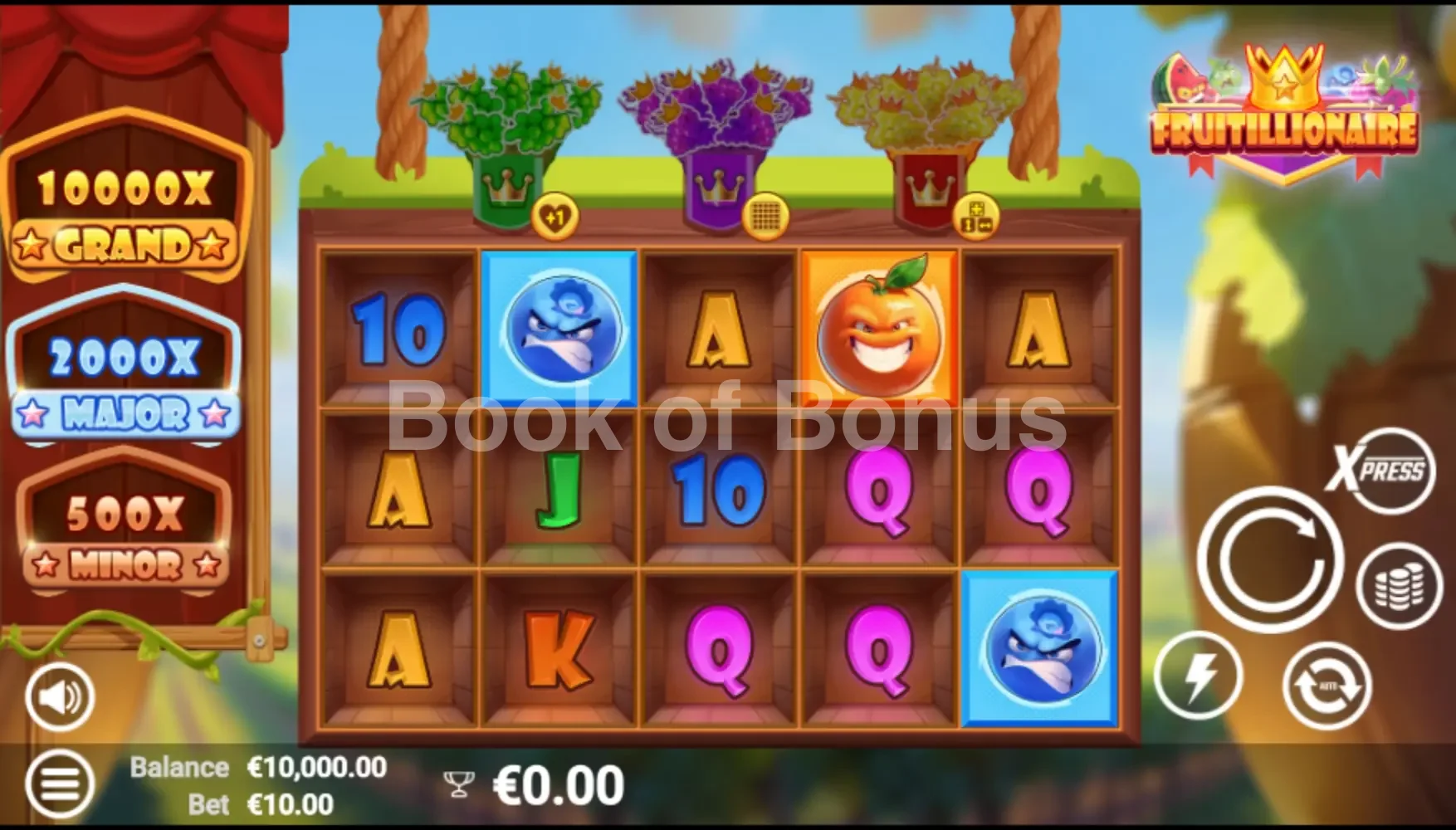 Fruitillionaire par Avatar UX - jeu de base et disposition des rouleaux