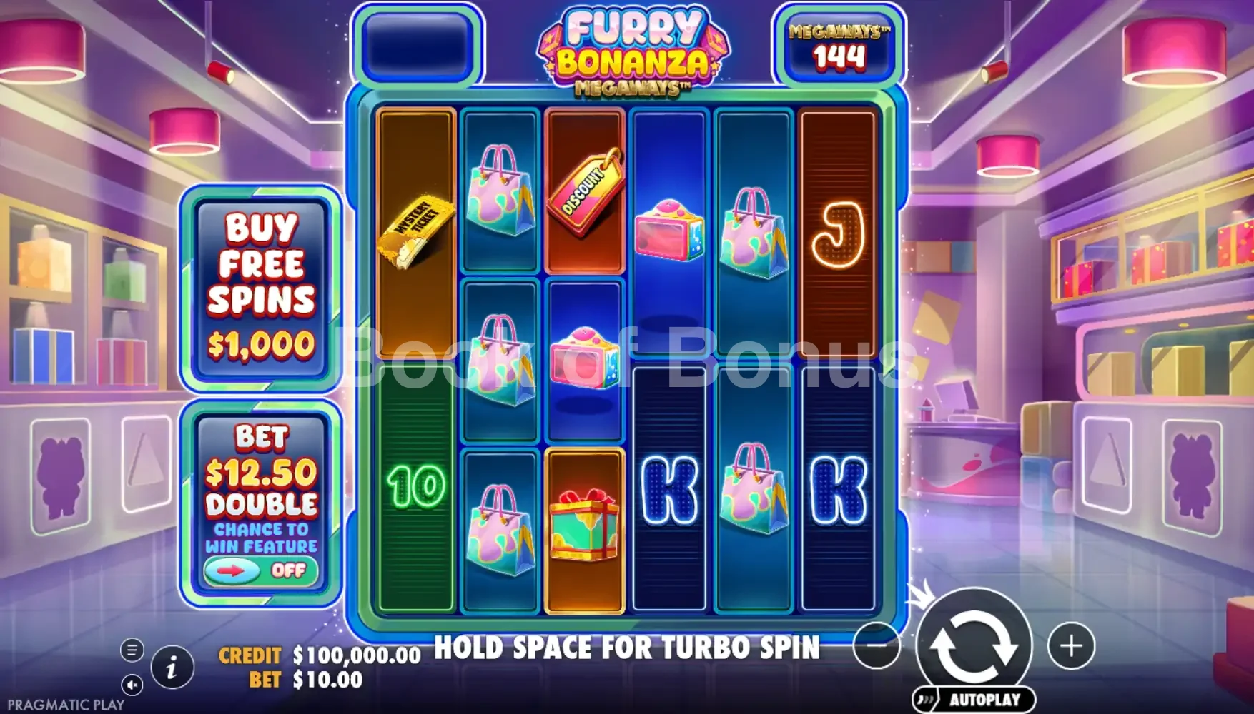 Furry Bonanza Megaways par Pragmatic Play - jeu de base et disposition des rouleaux