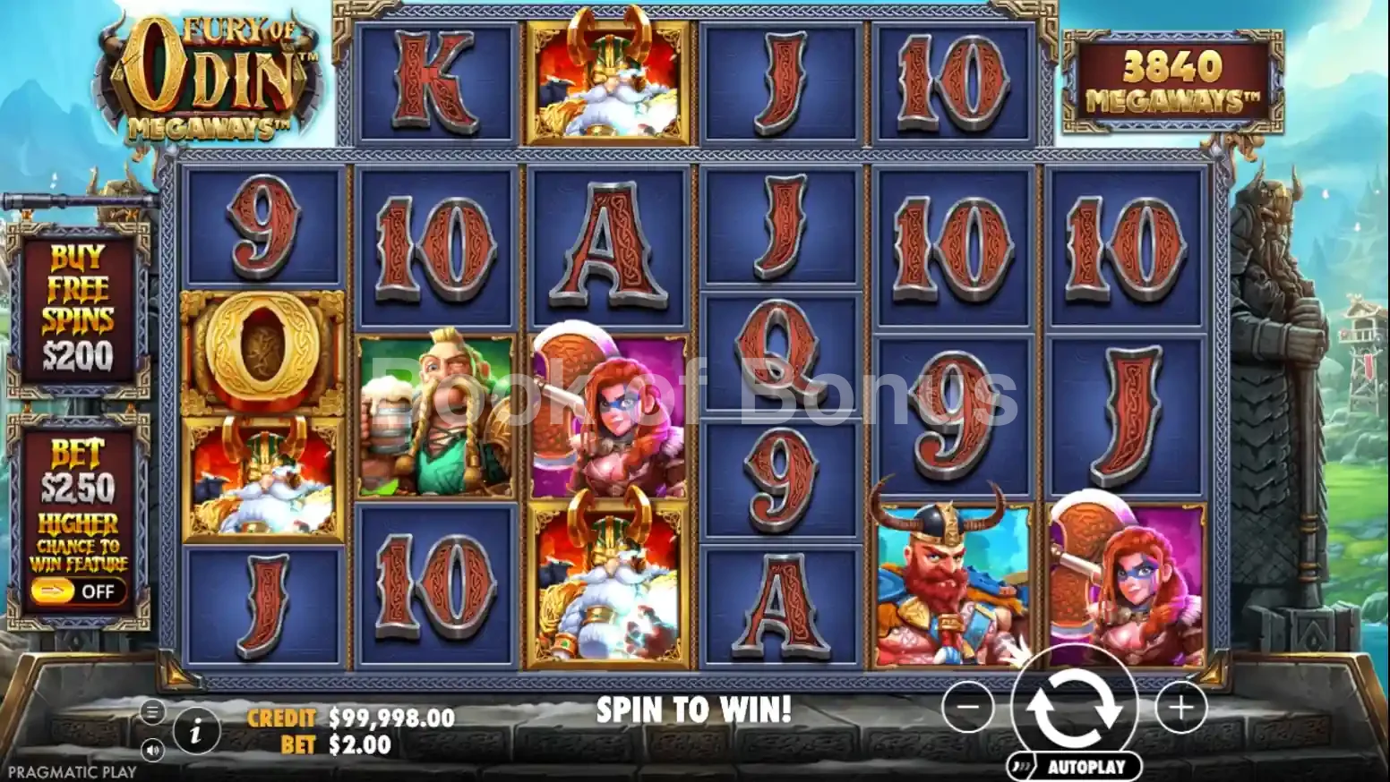 Fury of Odin Megaways par Pragmatic Play - jeu de base et disposition des rouleaux