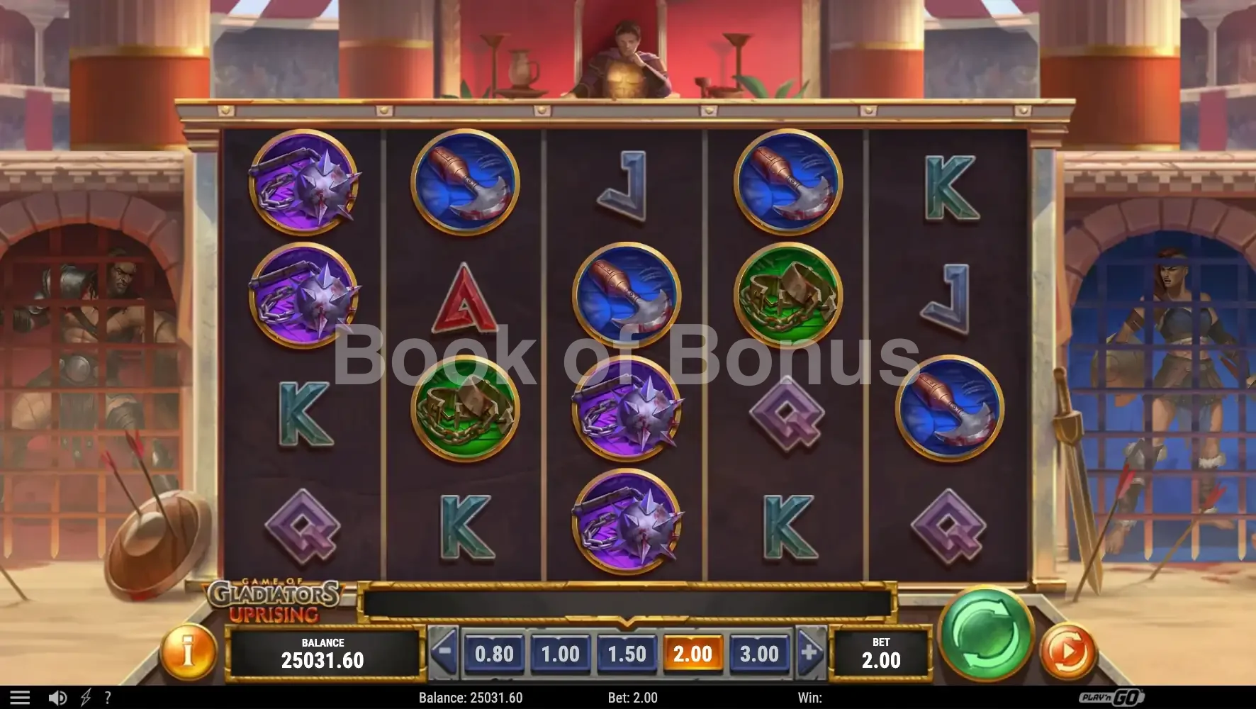 Game of Gladiators Uprising par Play'n GO - base game 2