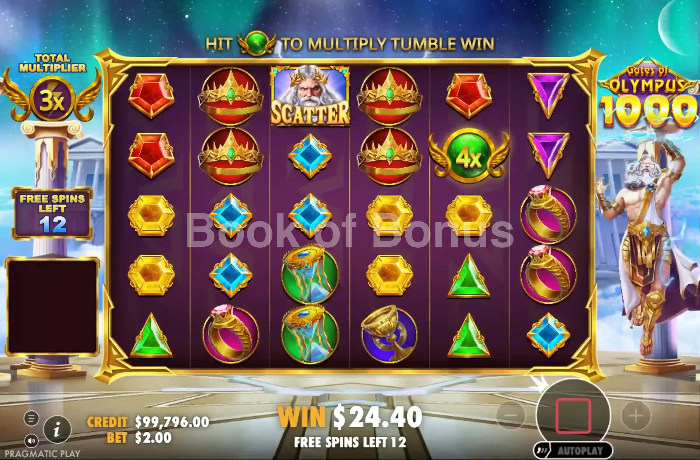 Gates of Olympus 1000 par Pragmatic Play - tours gratuits