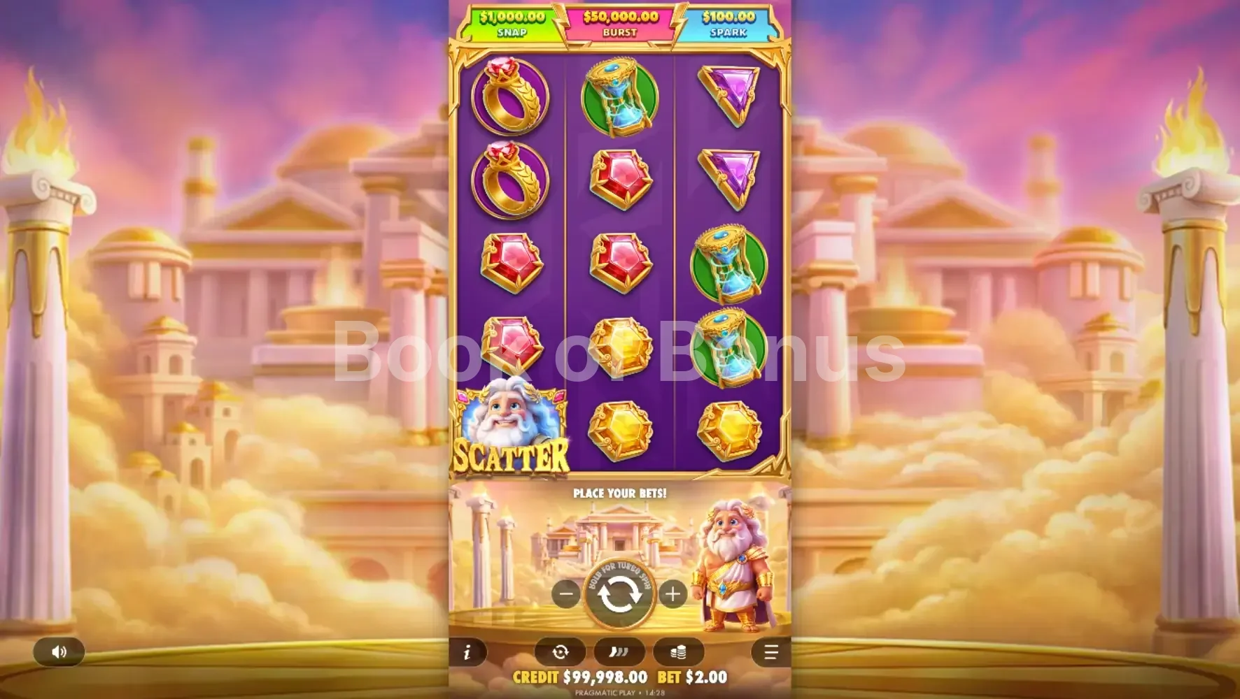 Gates of Olympus POP par Pragmatic Play - jeu de base et disposition des rouleaux