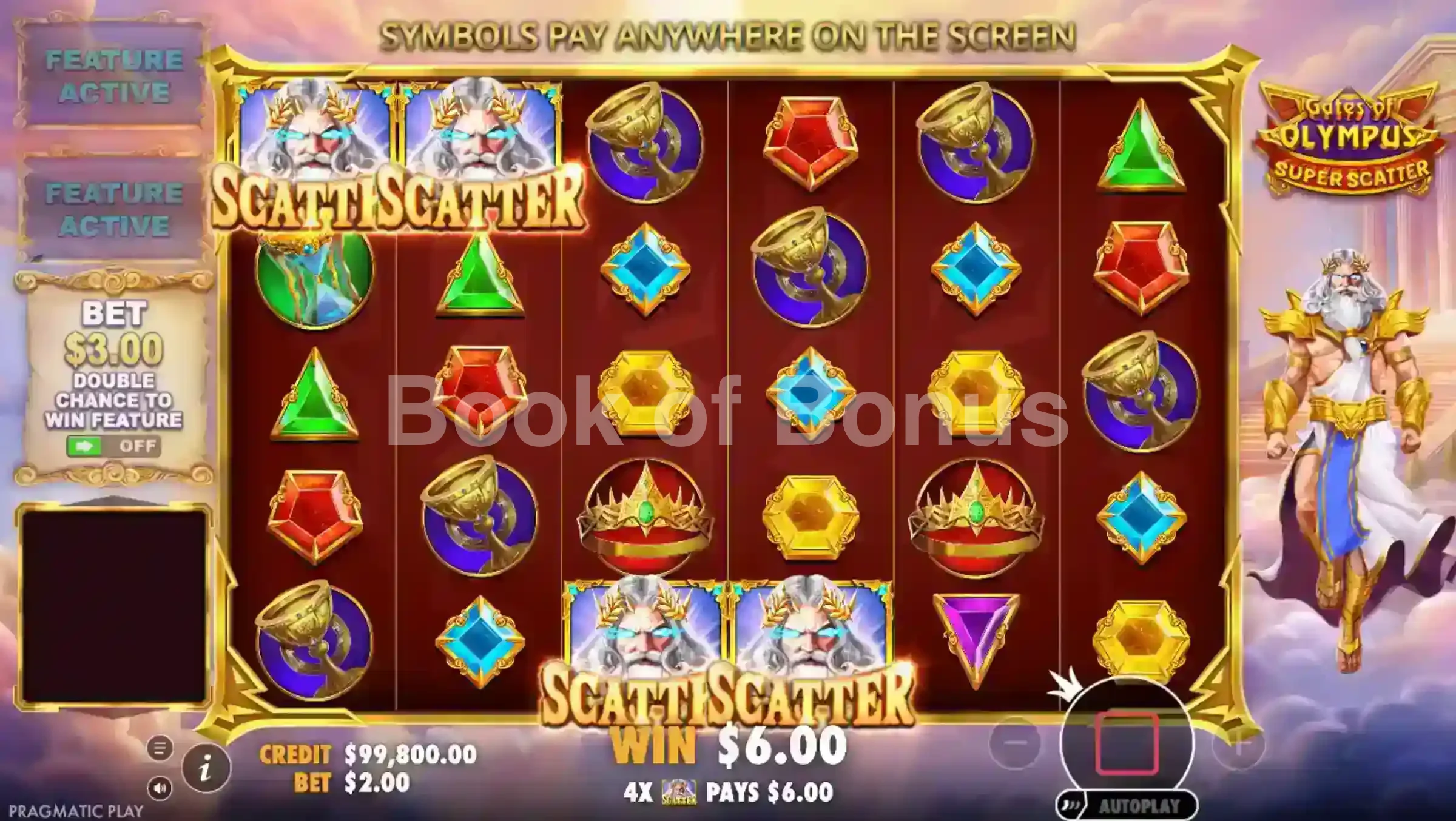 Tours gratuits Gates of Olympus Super Scatter