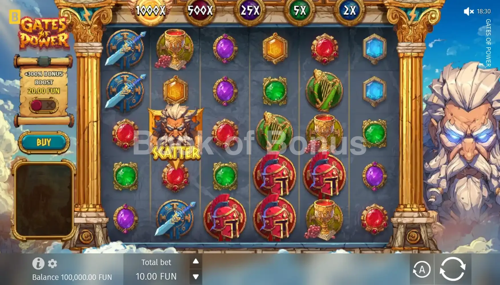 Gates of Power par BGaming - jeu de base et disposition des rouleaux