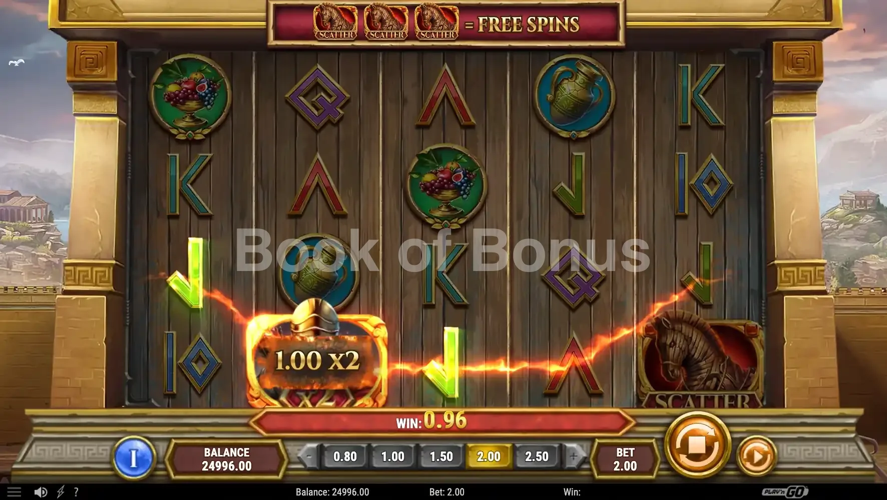 Gates of Troy par Play'n GO - base game 2
