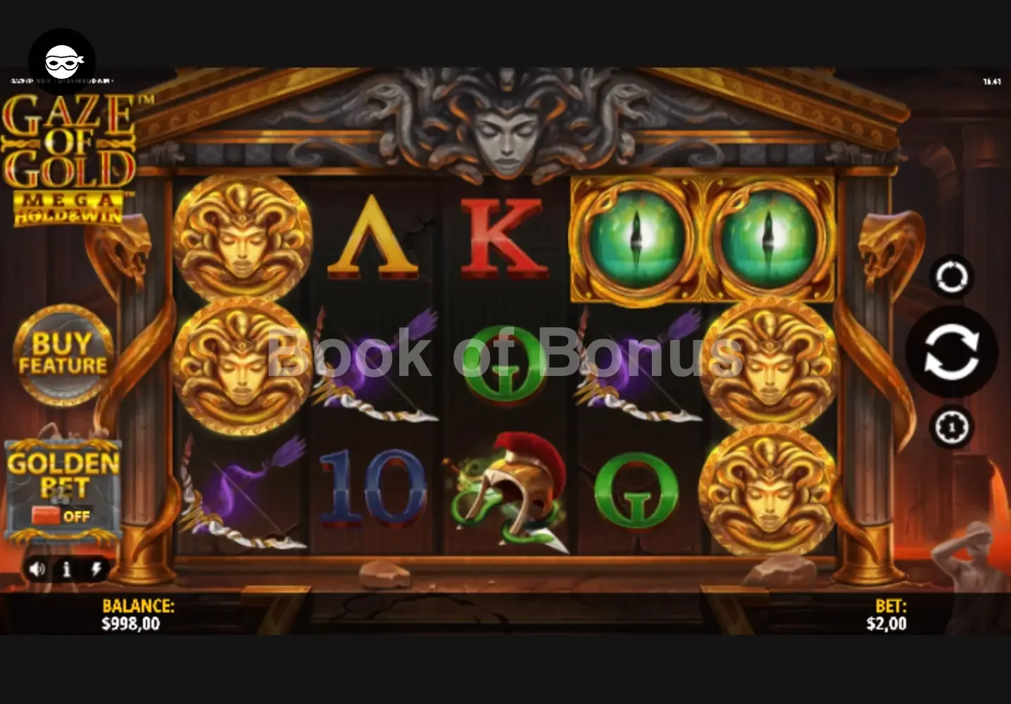 Jeu de base Gaze of Gold Mega Hold & Win
