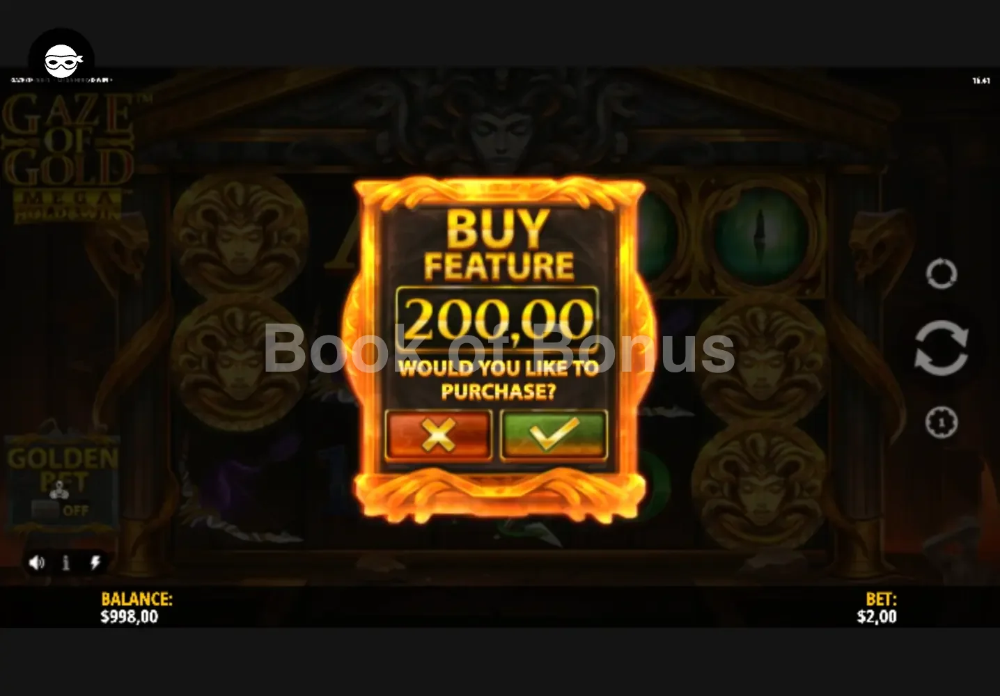Achat de bonus Gaze of Gold Mega Hold & Win