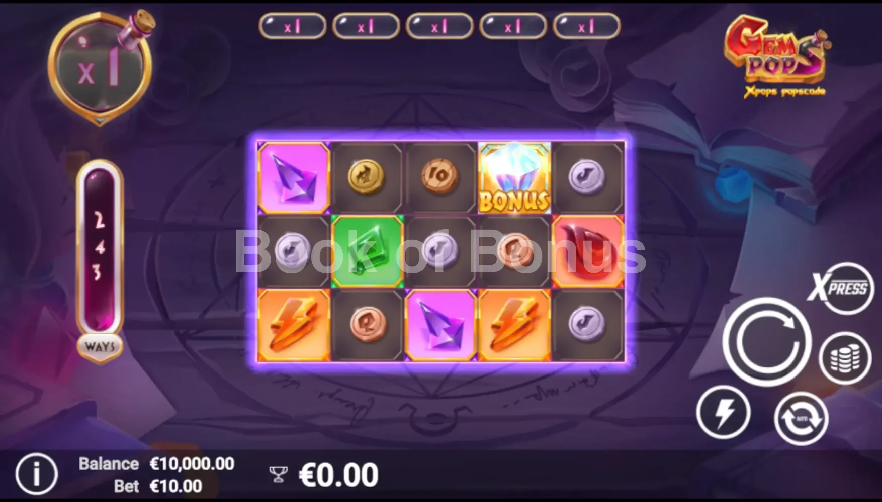 GemPops par Avatar UX - jeu de base et disposition des rouleaux