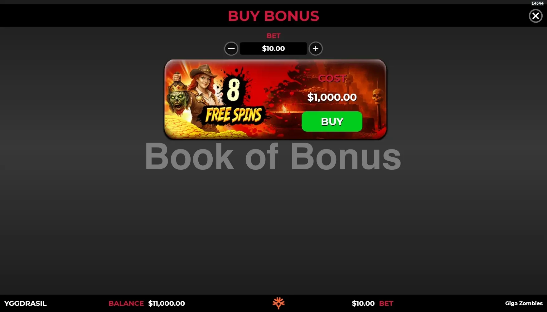 Achat de bonus Giga Zombies