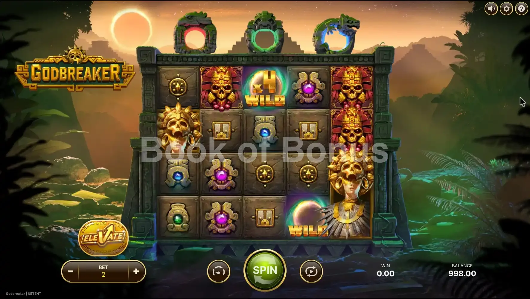 Godbreaker par NetEnt - jeu de base et disposition des rouleaux