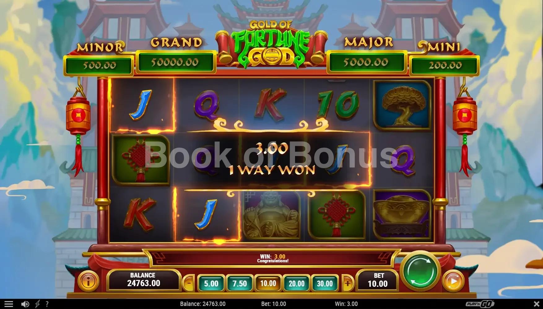 Gold of Fortune God par Play'n GO - spin result