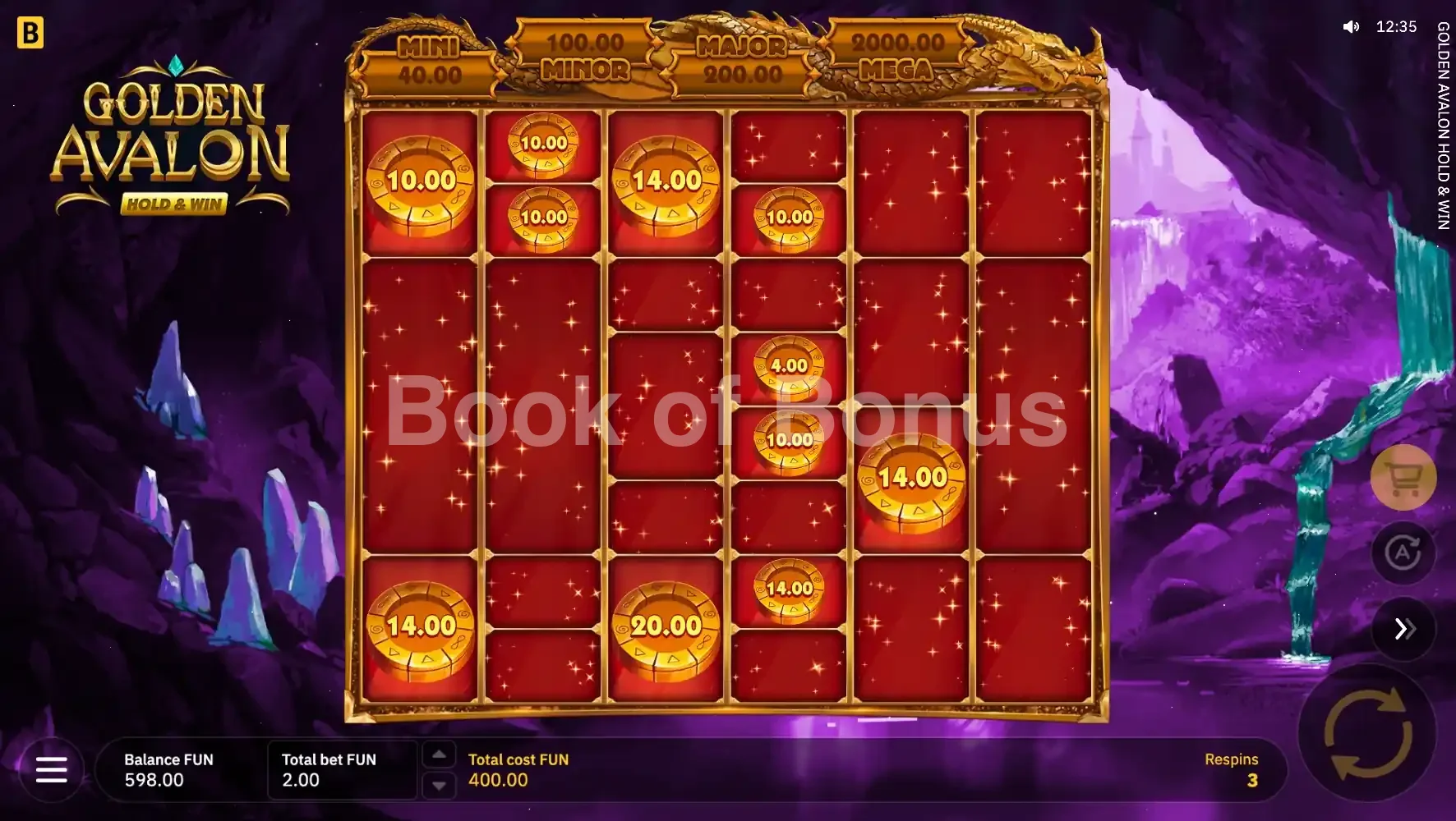 Golden Avalon Hold & Win par BGaming - tours gratuits