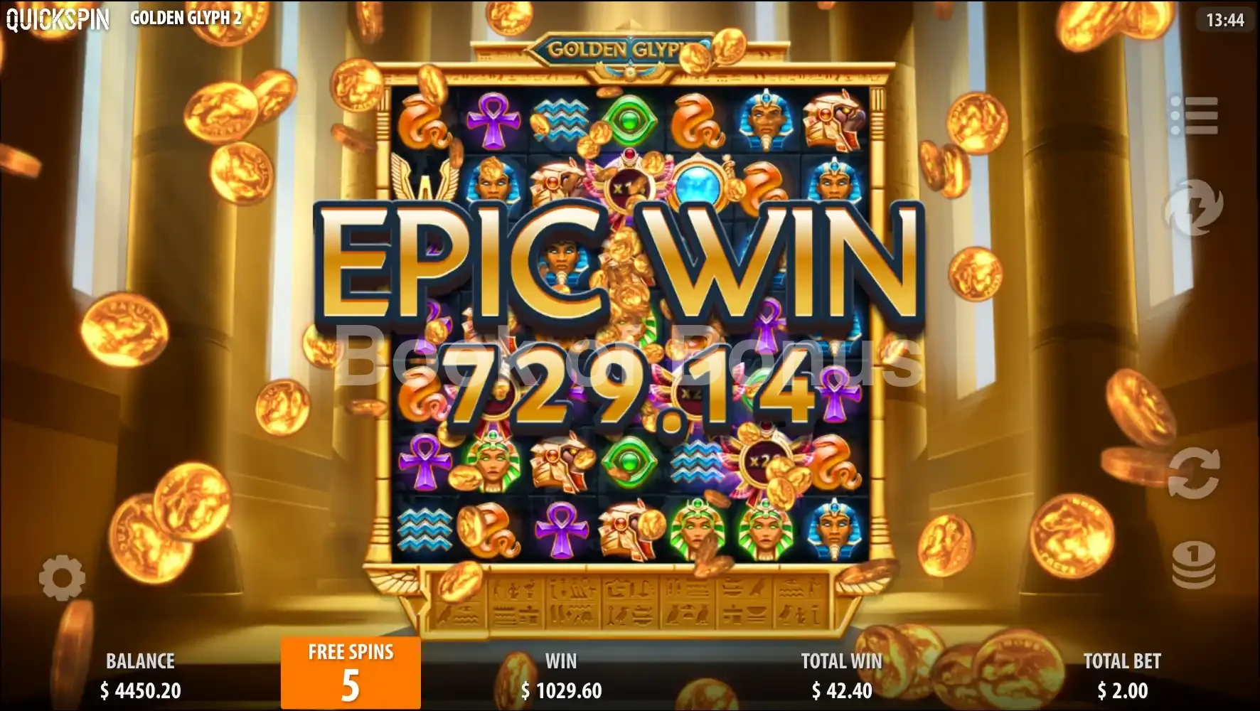 Golden Glyph 2 par Quickspin - gros gain