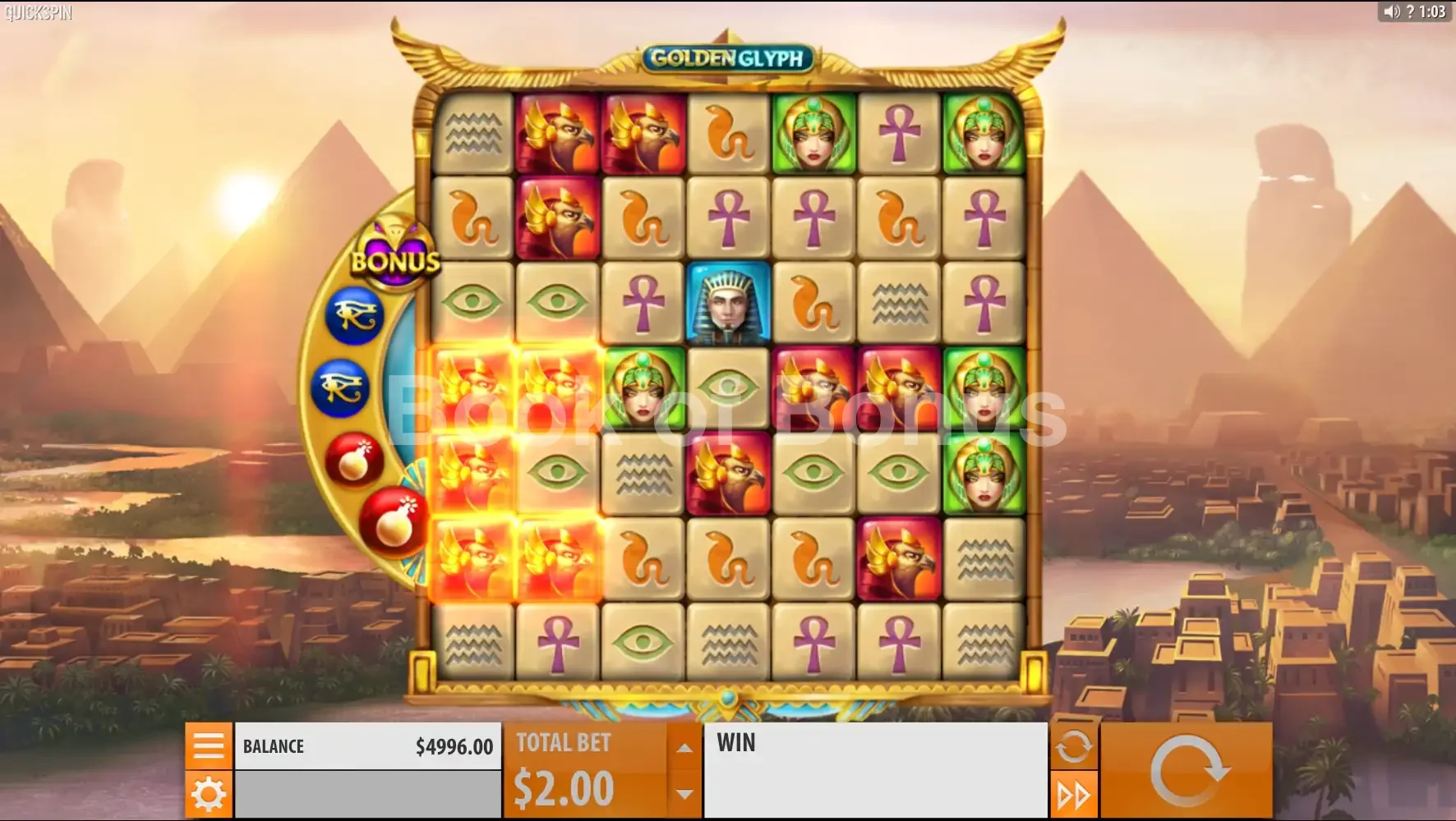 Golden Glyph par Quickspin - base game 2