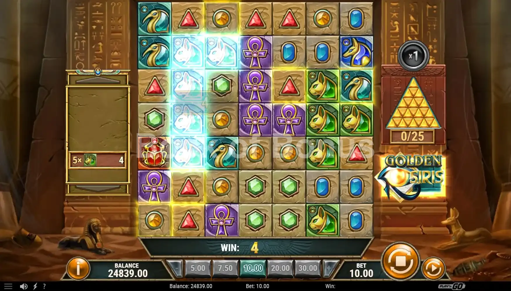 Résultat de spin Golden Osiris