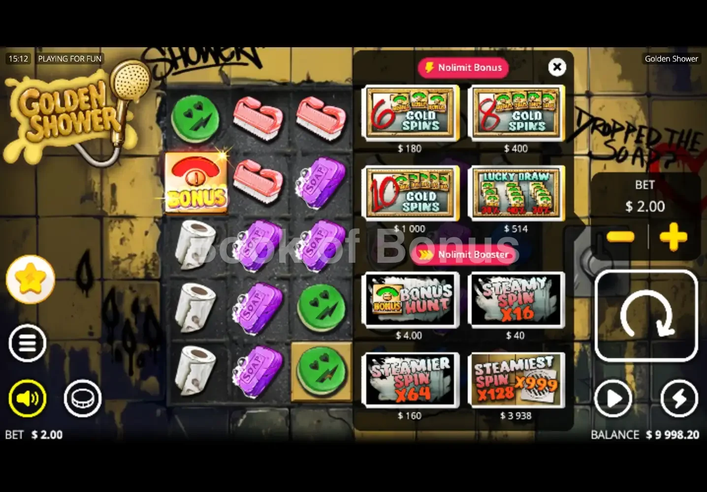 Achat de bonus Golden Shower