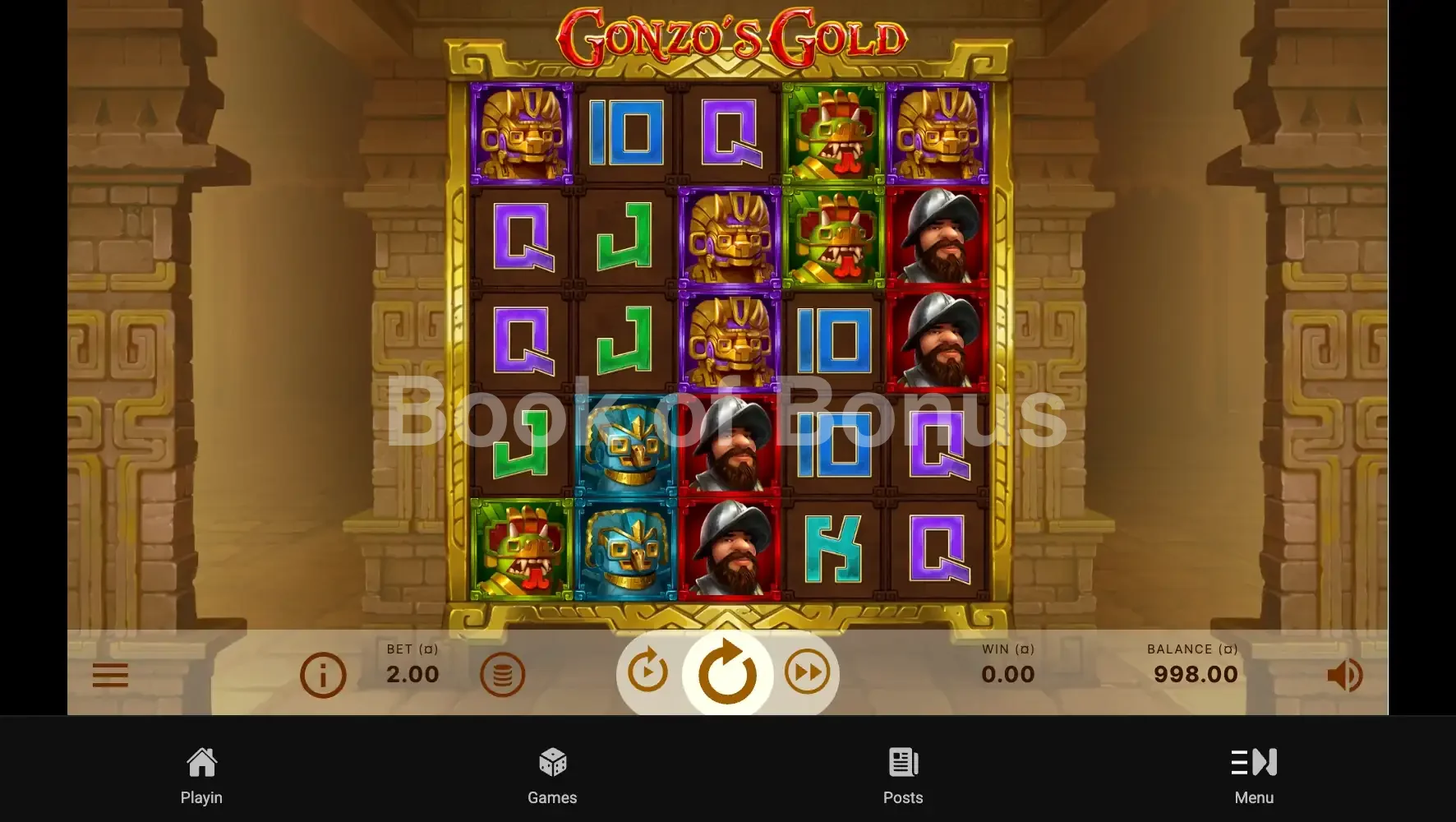 Gonzo's Gold par NetEnt - jeu de base et disposition des rouleaux
