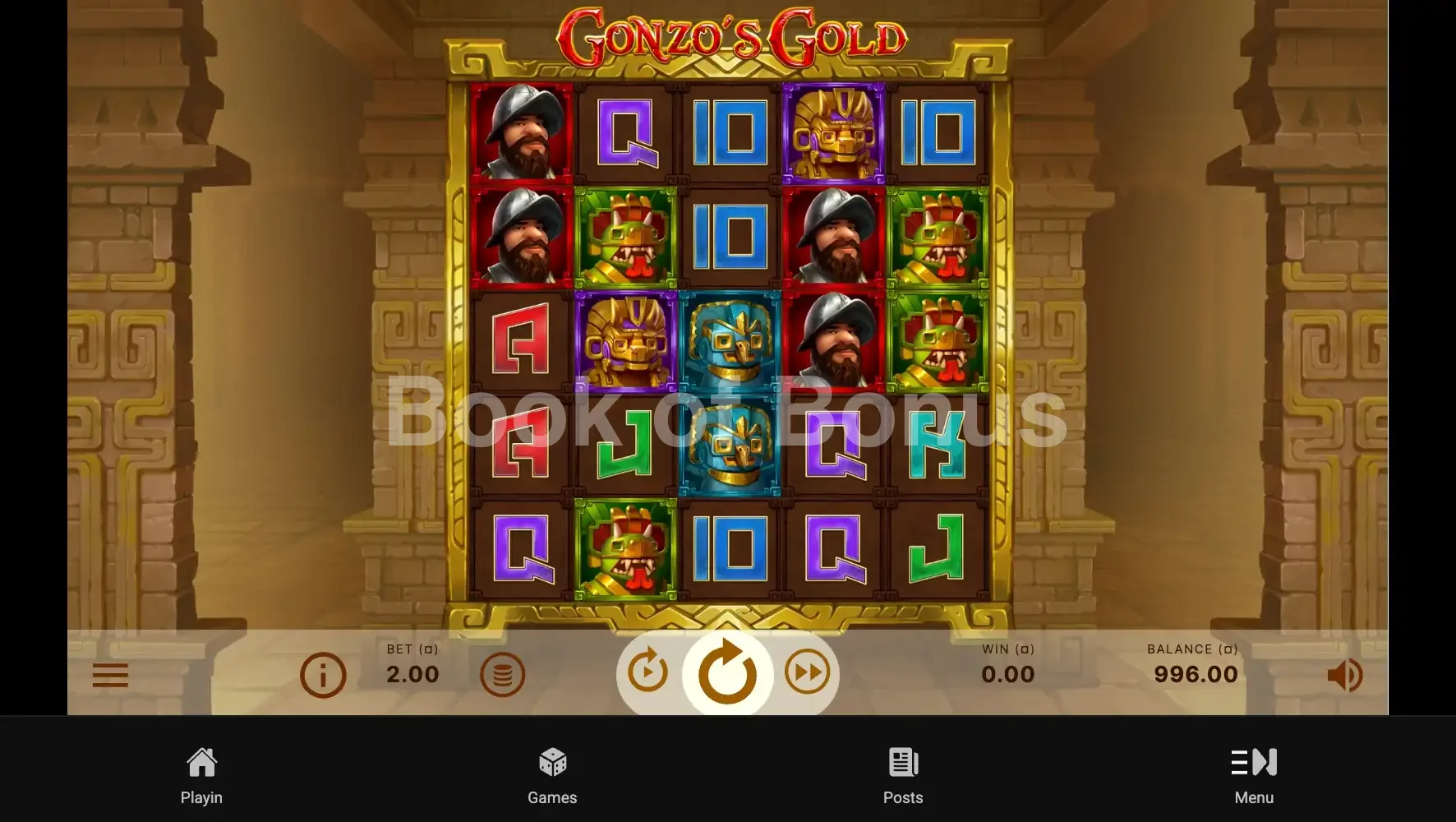 Gonzo's Gold par NetEnt - base game 2