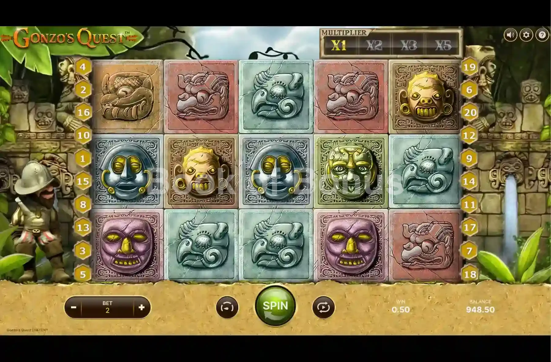 Gonzos Quest par NetEnt - base game 2