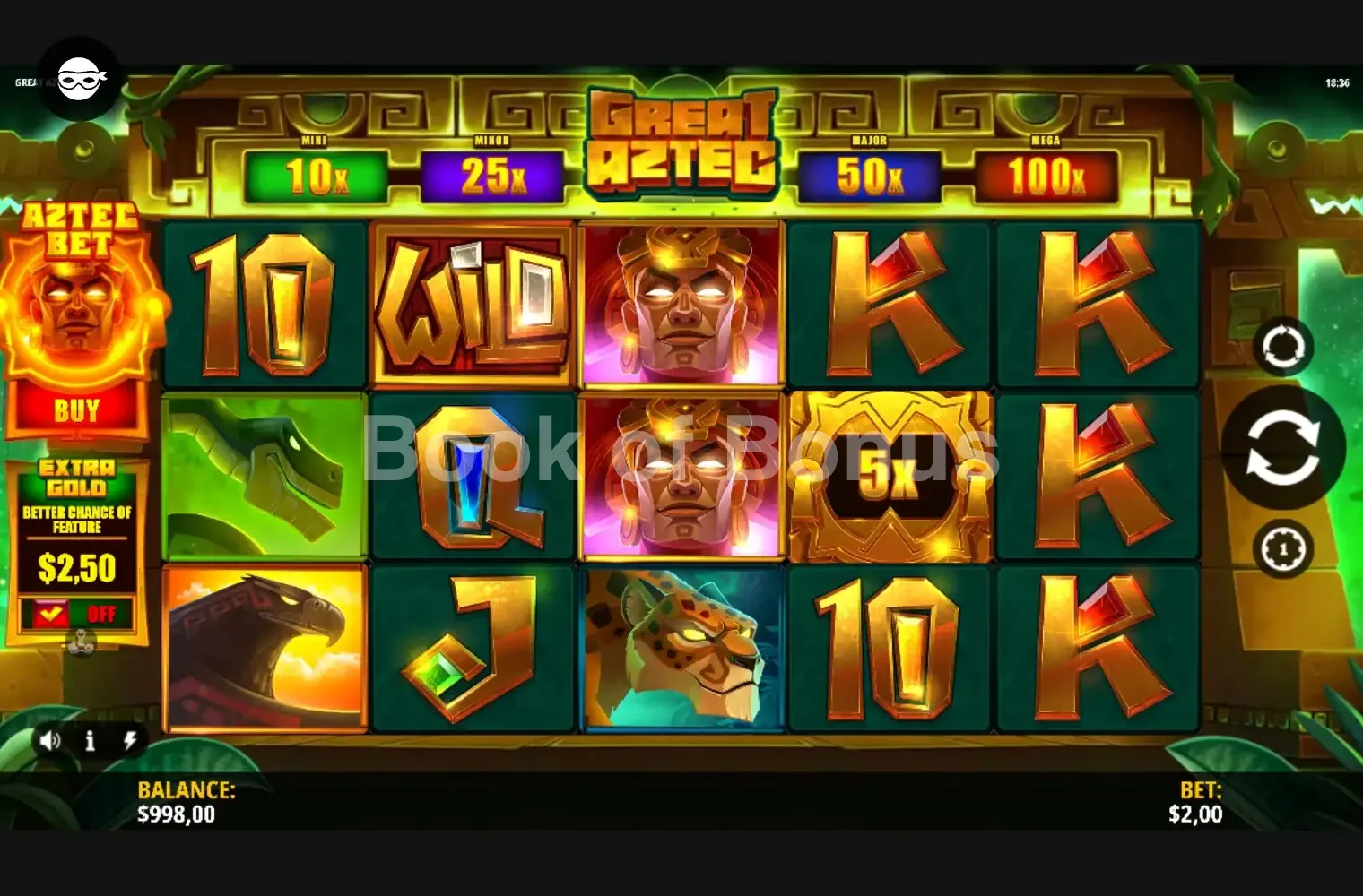 Great Aztec par iSoftBet - jeu de base et disposition des rouleaux