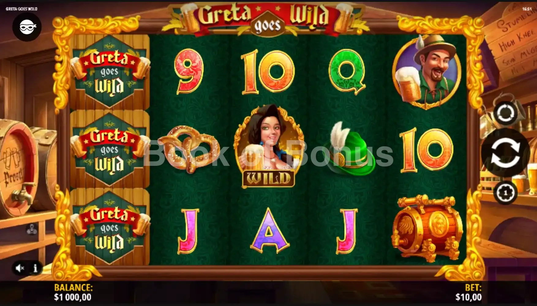 Greta Goes Wild par iSoftBet - jeu de base et disposition des rouleaux