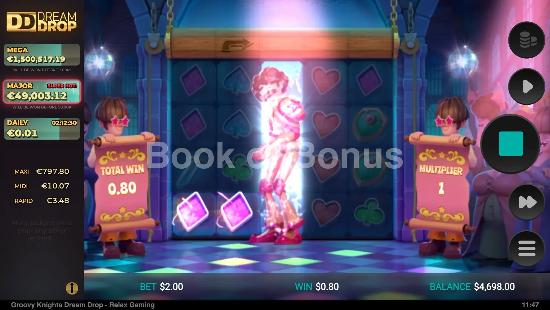 Groovy Knights Dream Drop par Relax Gaming - tours gratuits