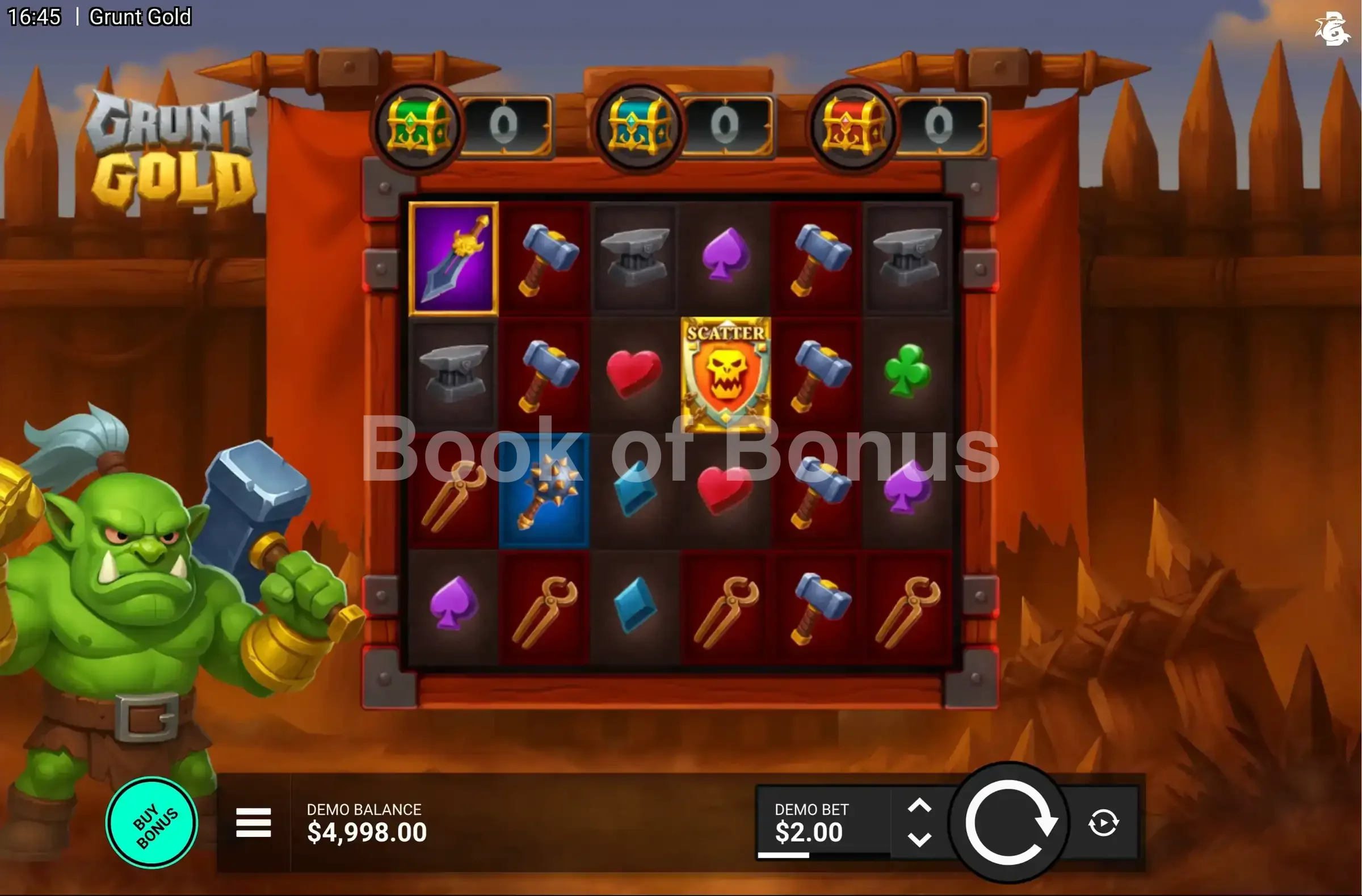 Grunt Gold par Hacksaw Gaming - jeu de base et disposition des rouleaux