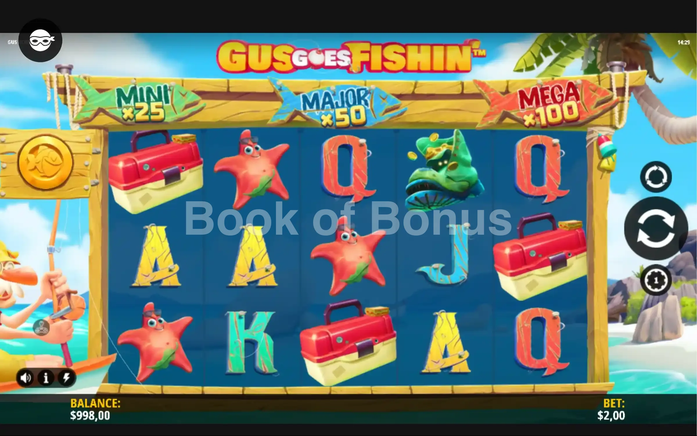 Gus Goes Fishin’ par iSoftBet - jeu de base et disposition des rouleaux