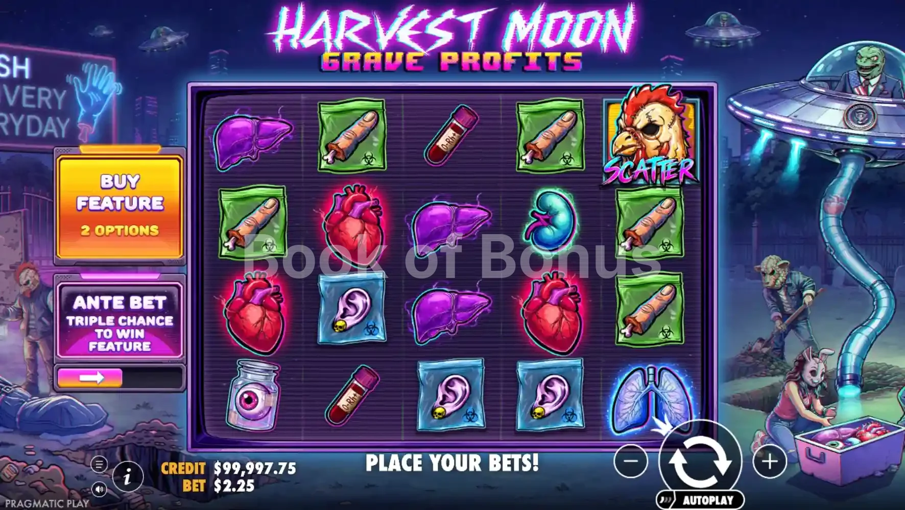 Harvest Moon Grave Profits par Pragmatic Play - jeu de base et disposition des rouleaux