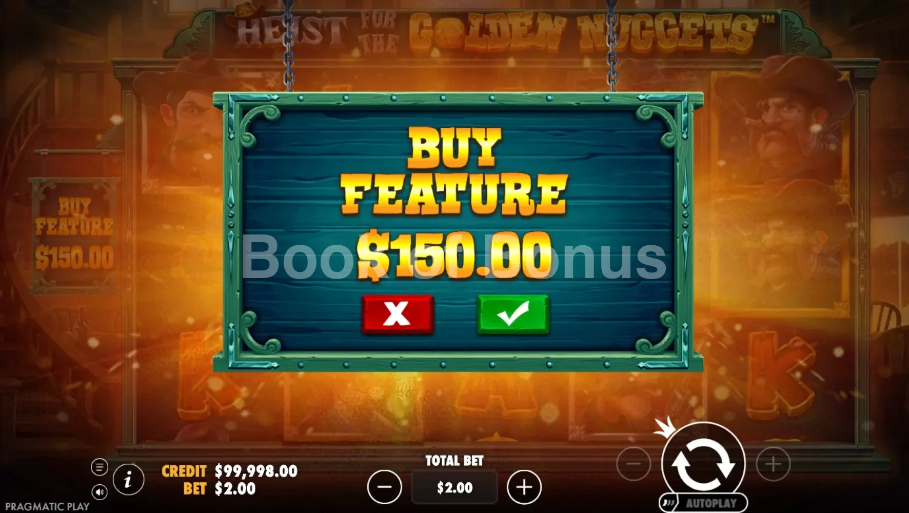 Achat de bonus Heist for the Golden Nuggets