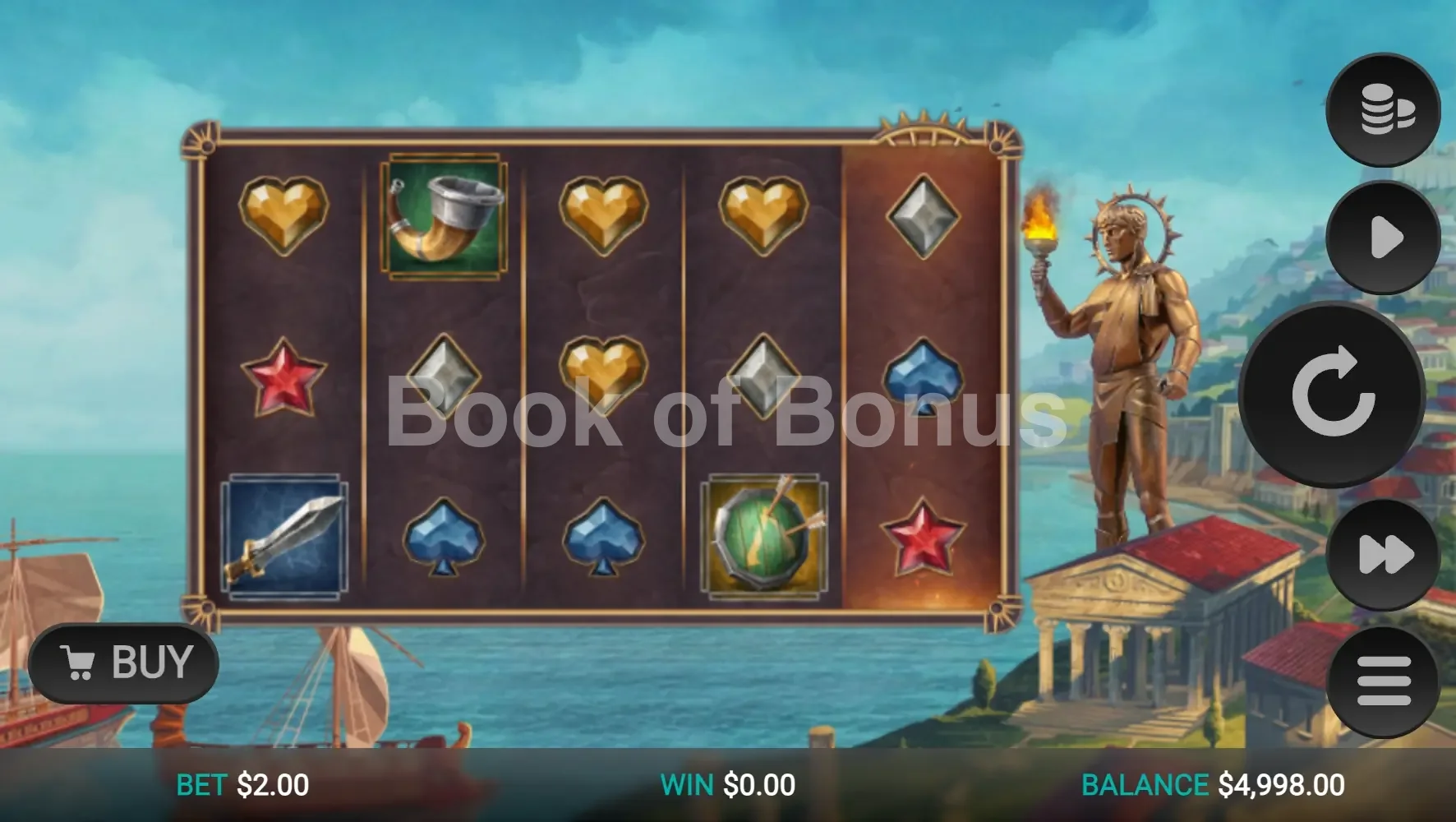 Helios' Fury par Relax Gaming - jeu de base et disposition des rouleaux